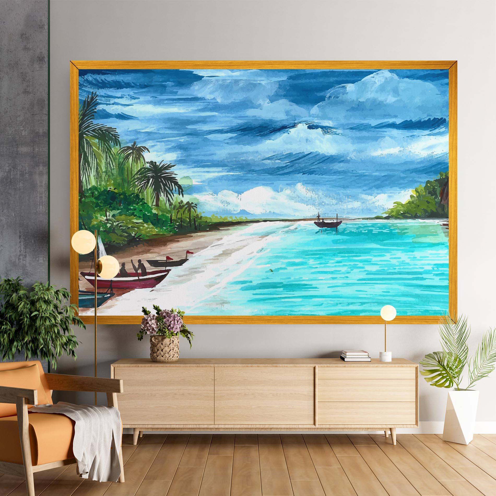 Tablou Canvas Beach Painting Art mockup 9