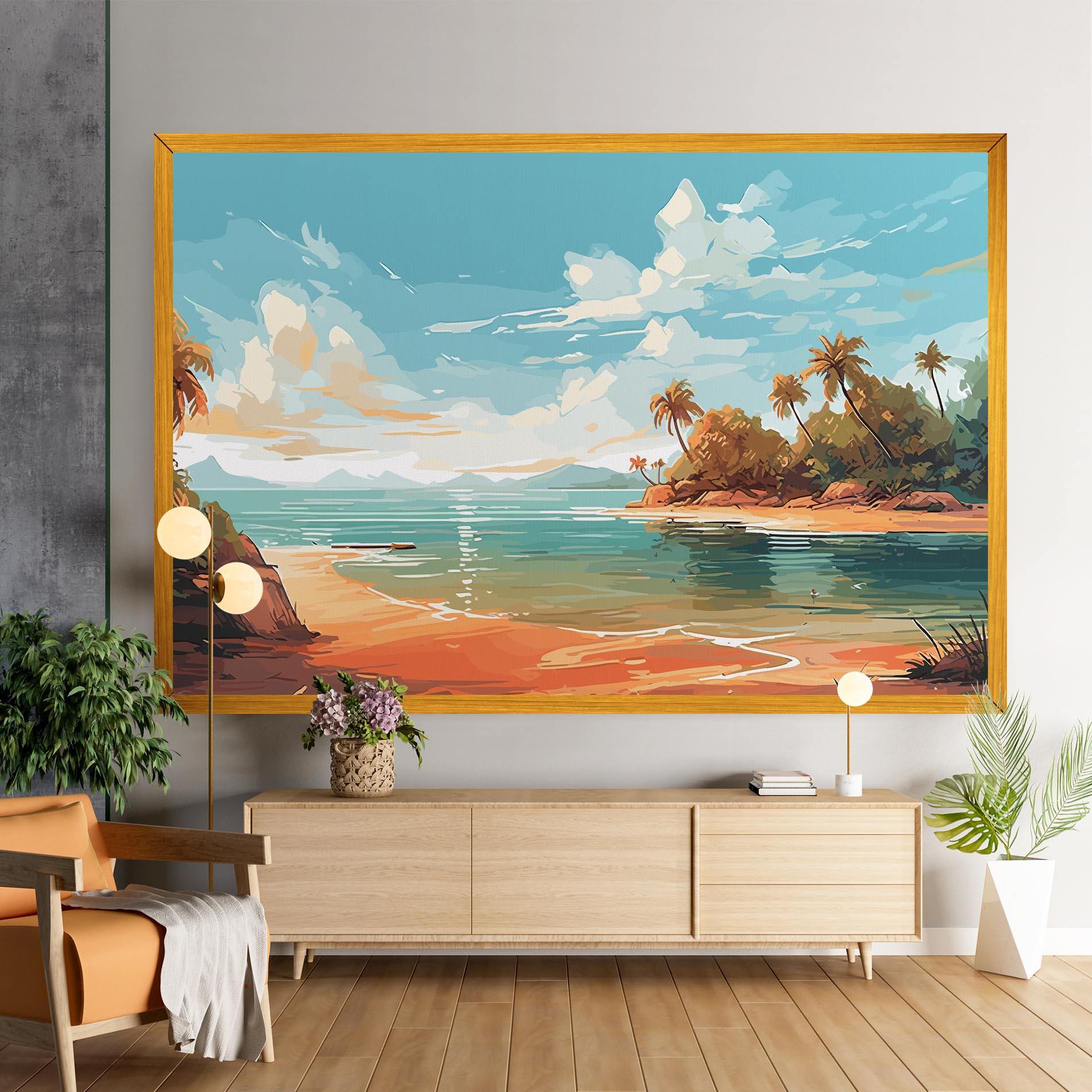Tablou Canvas Blue Sky Beach mockup 9