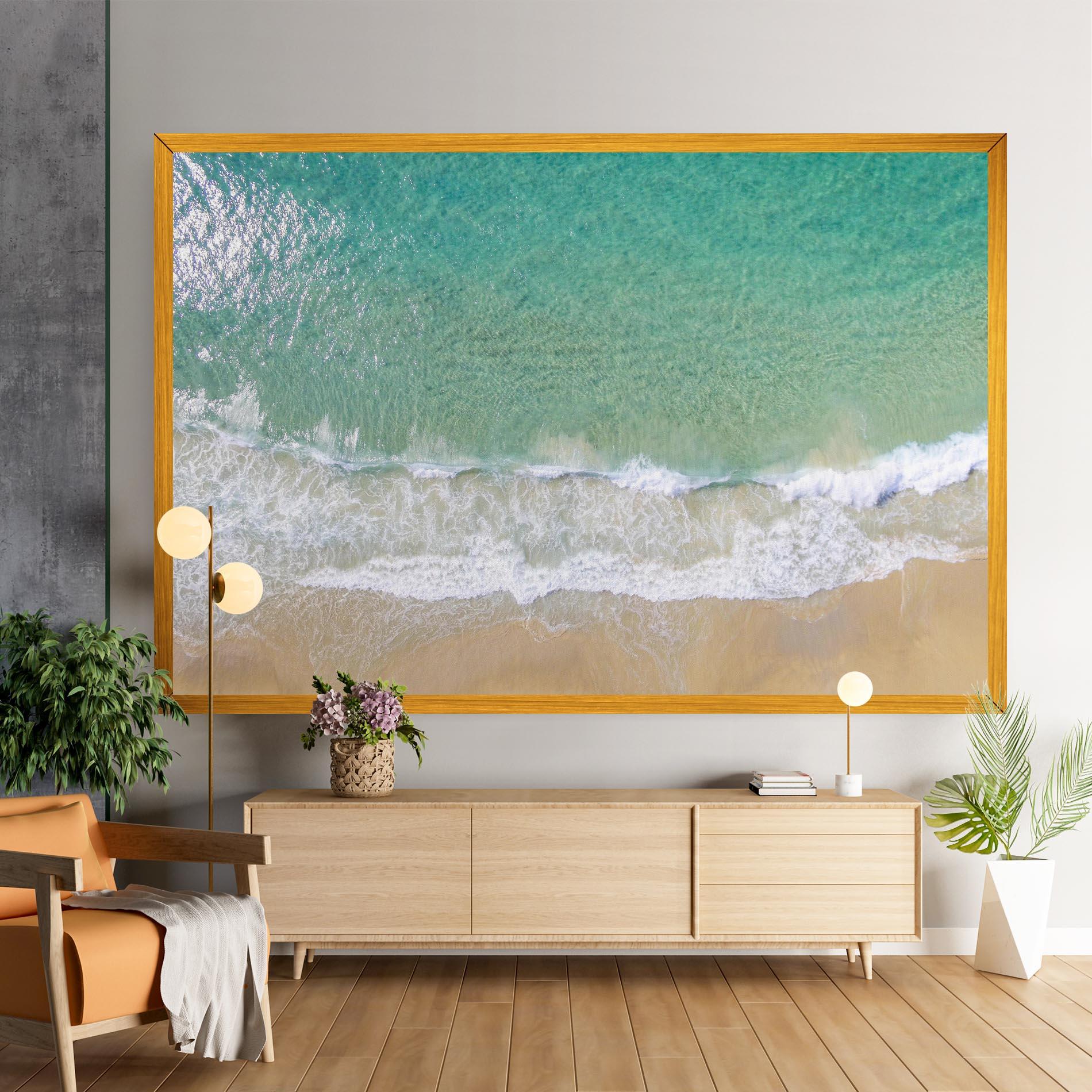 Tablou Canvas Blue Waves Beach mockup 9