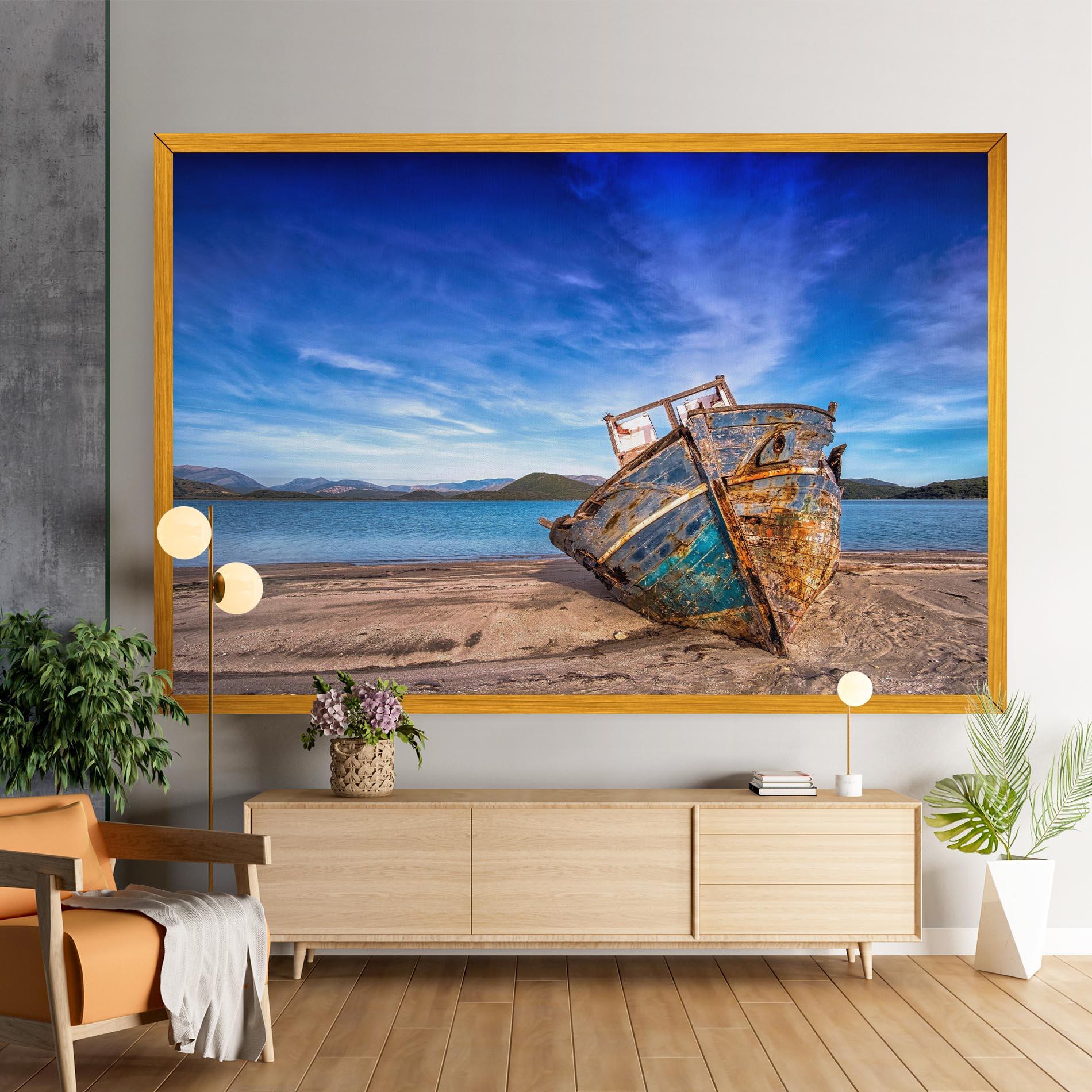 Tablou Canvas Boat Blue Sky mockup 9