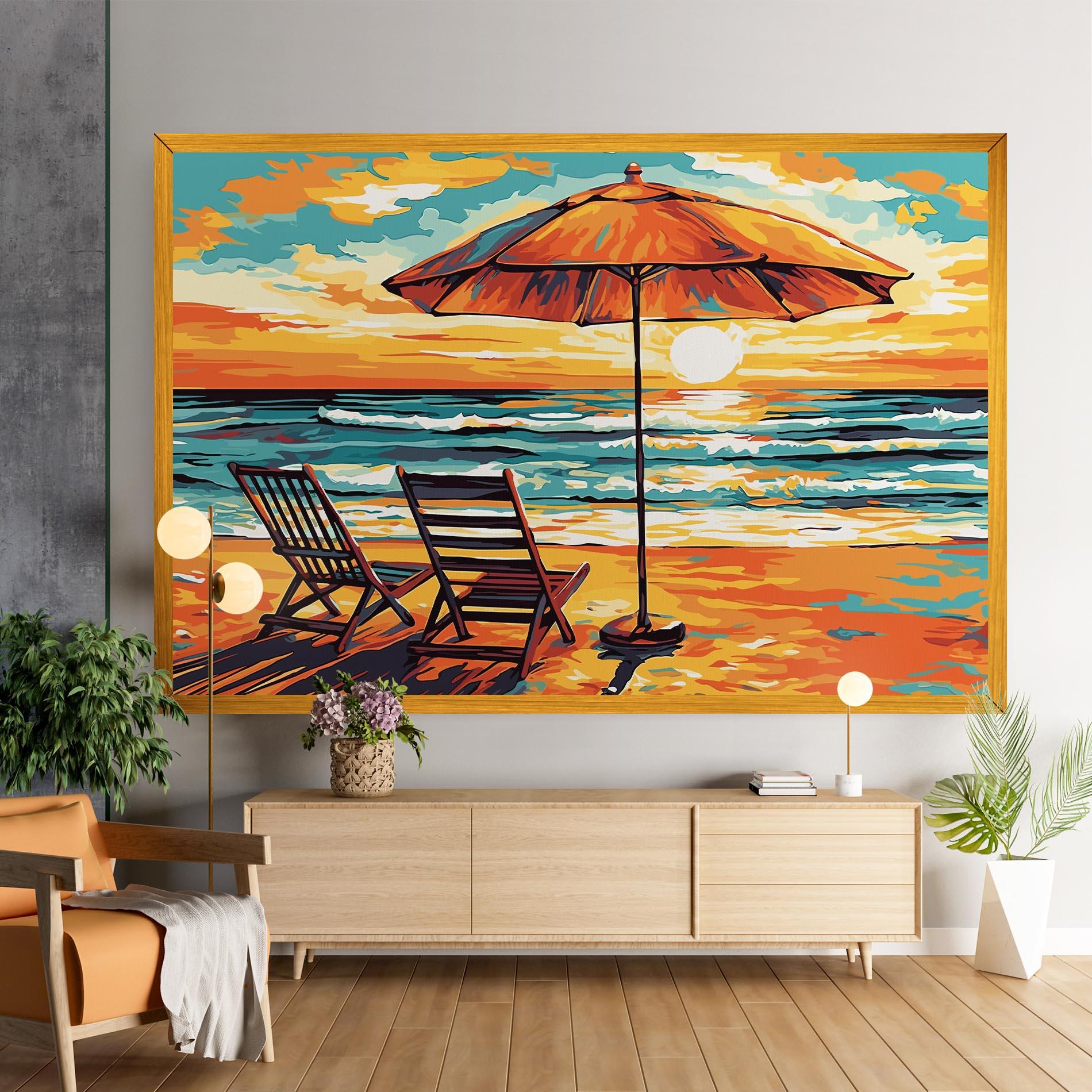 Tablou Canvas Chair Sunset View mockup 9