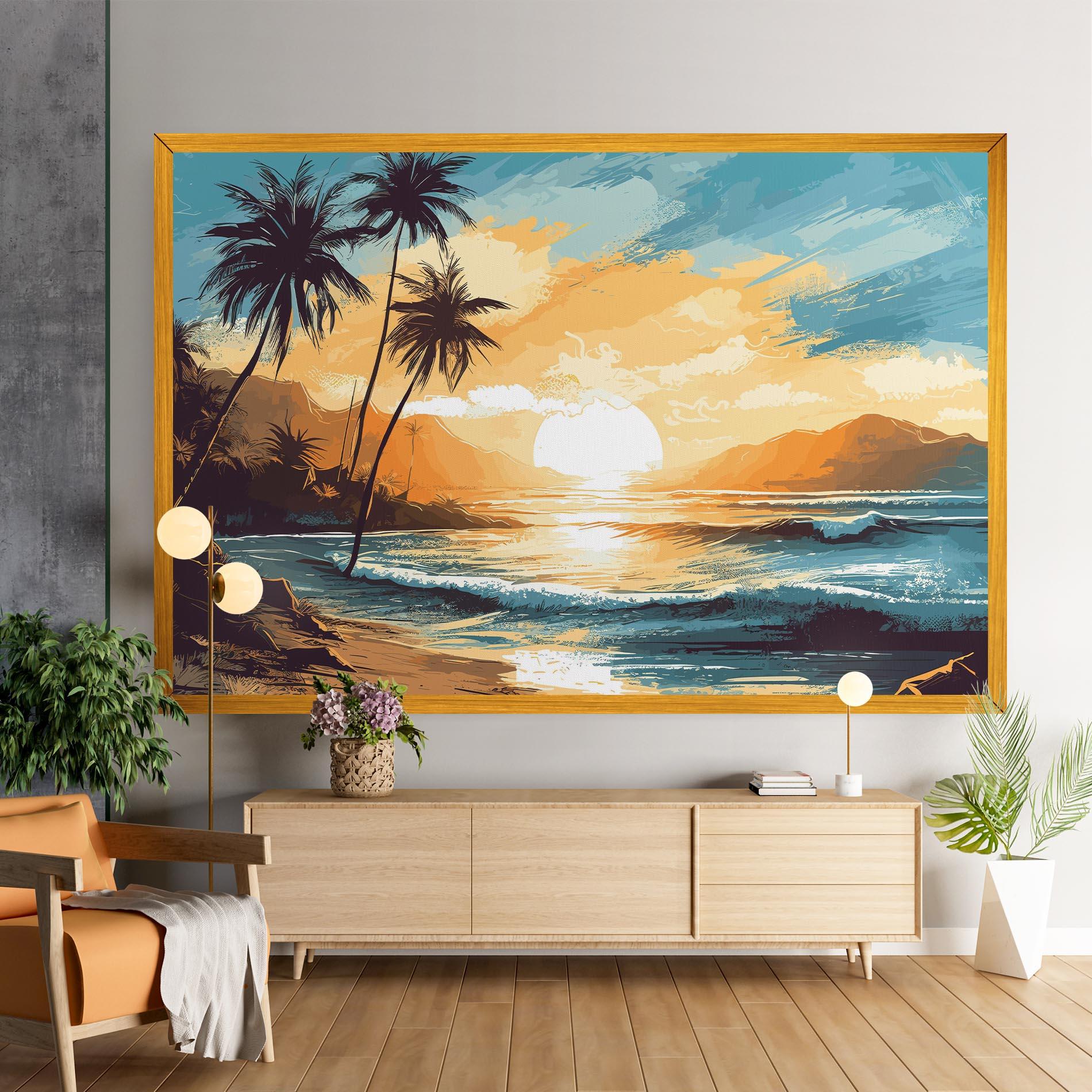 Tablou Canvas Sunrise Beach View mockup 9