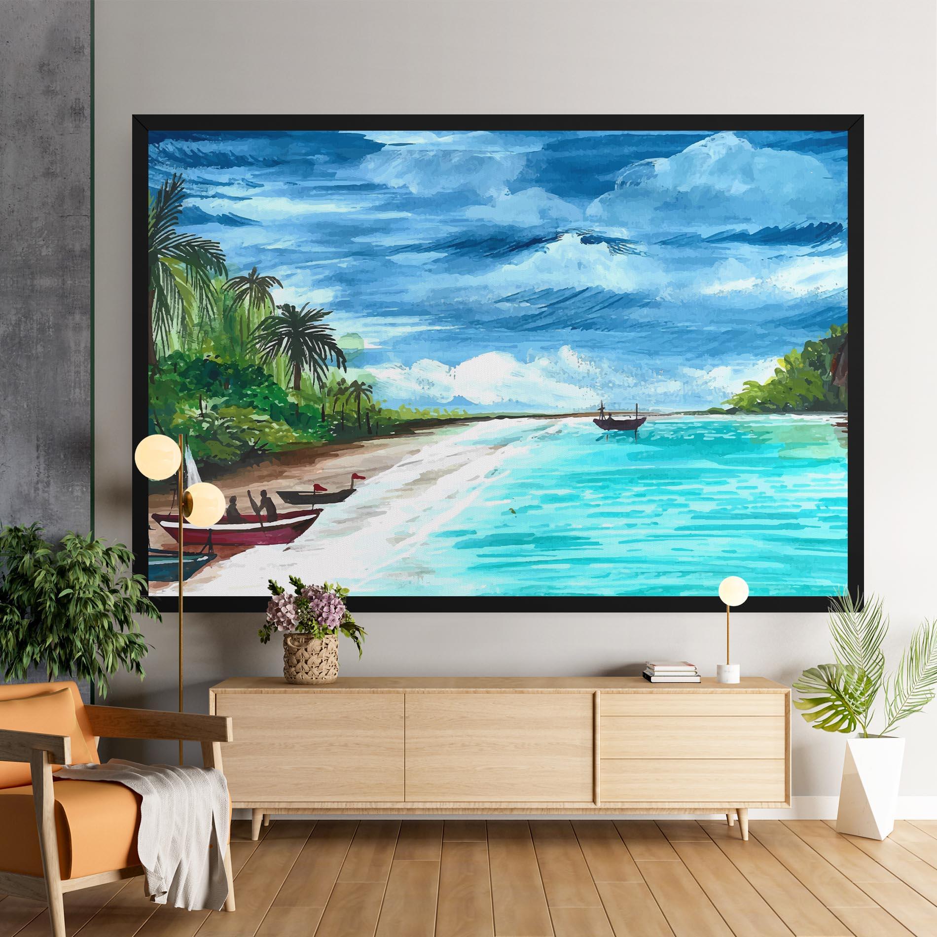 Tablou Canvas Beach Painting Art mockup 9