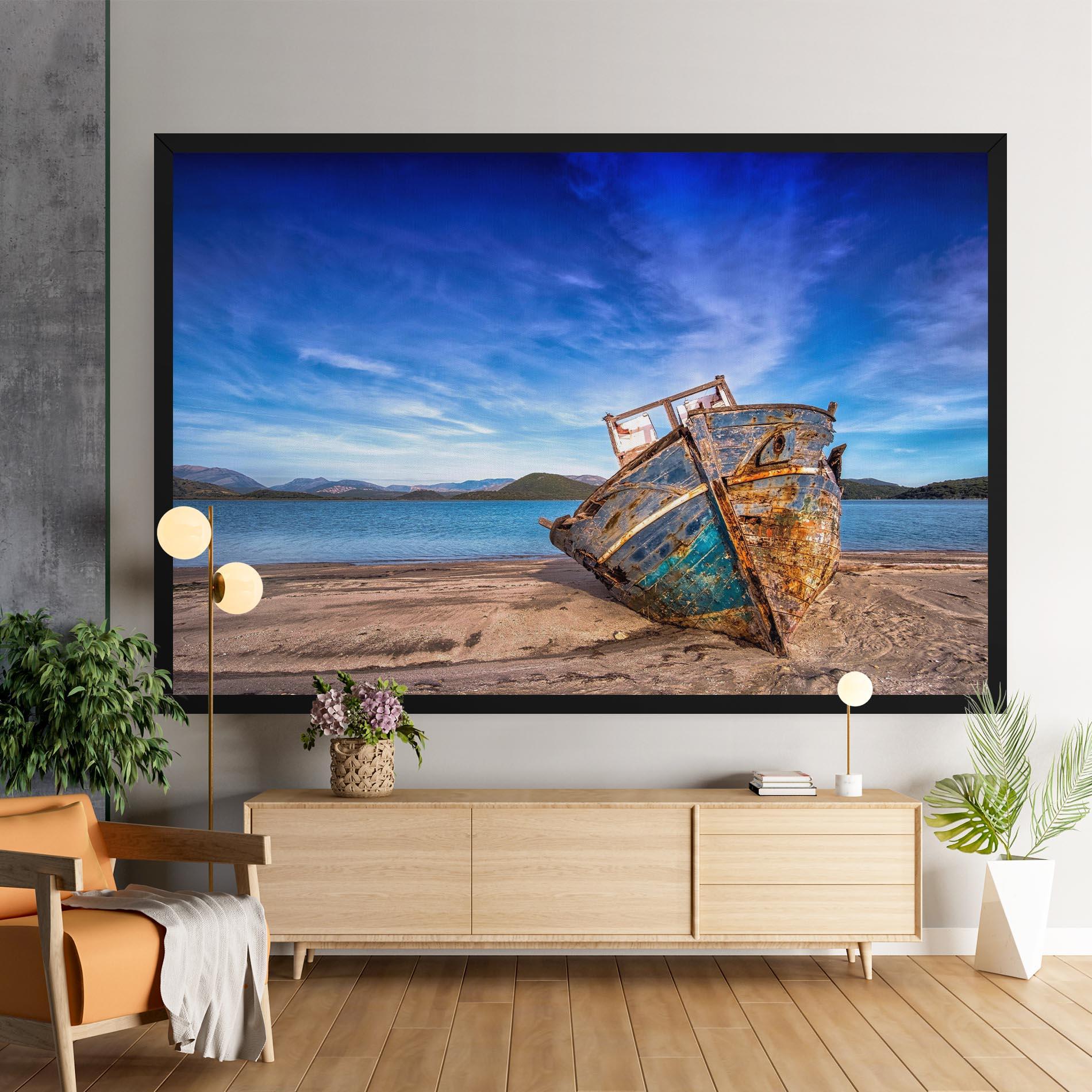 Tablou Canvas Boat Blue Sky mockup 9