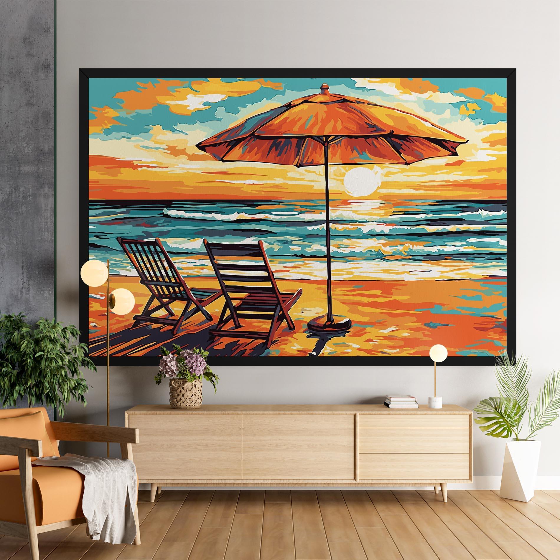 Tablou Canvas Chair Sunset View mockup 9