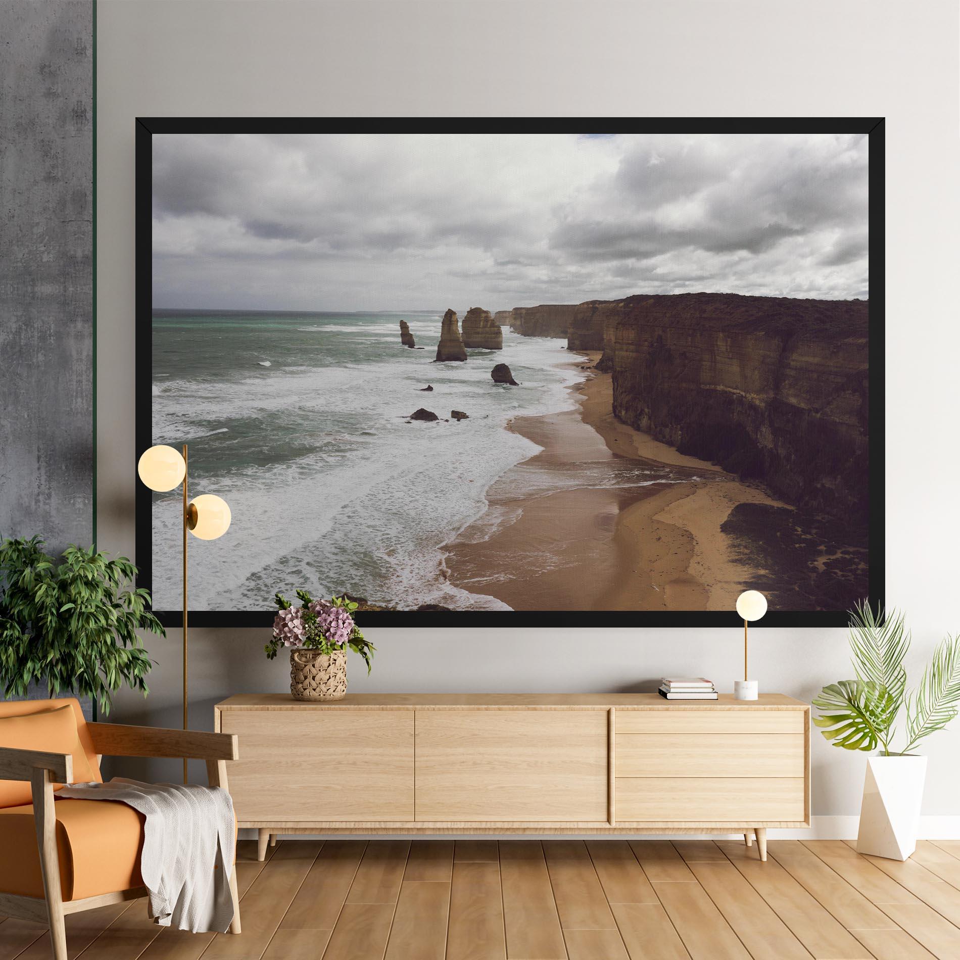 Tablou Canvas Grey Clouds Beach mockup 9
