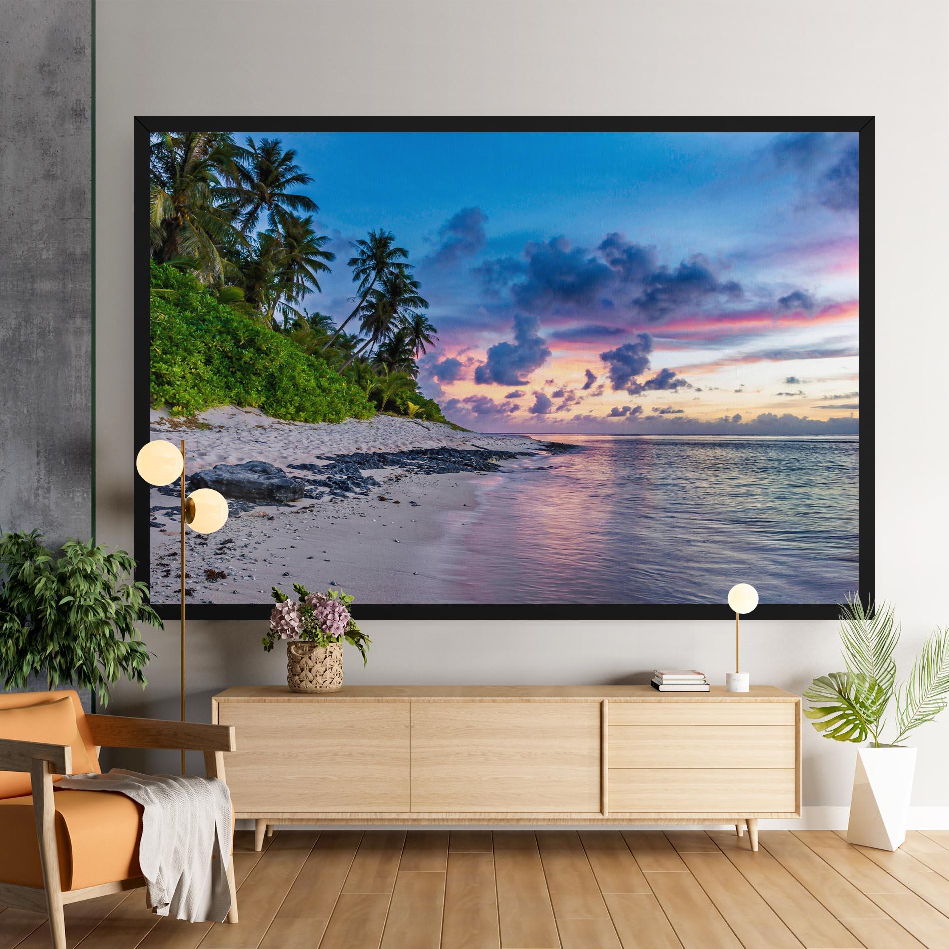 Tablou Canvas Purple Blue Beach mockup 9