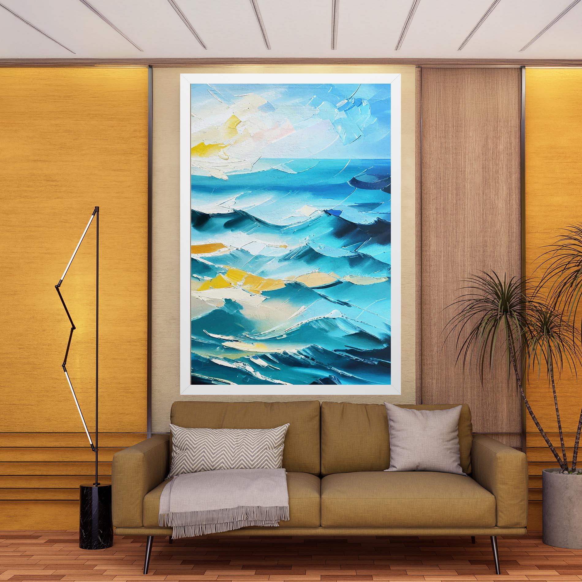 Tablou Canvas Blue Ocean Painting mockup 9