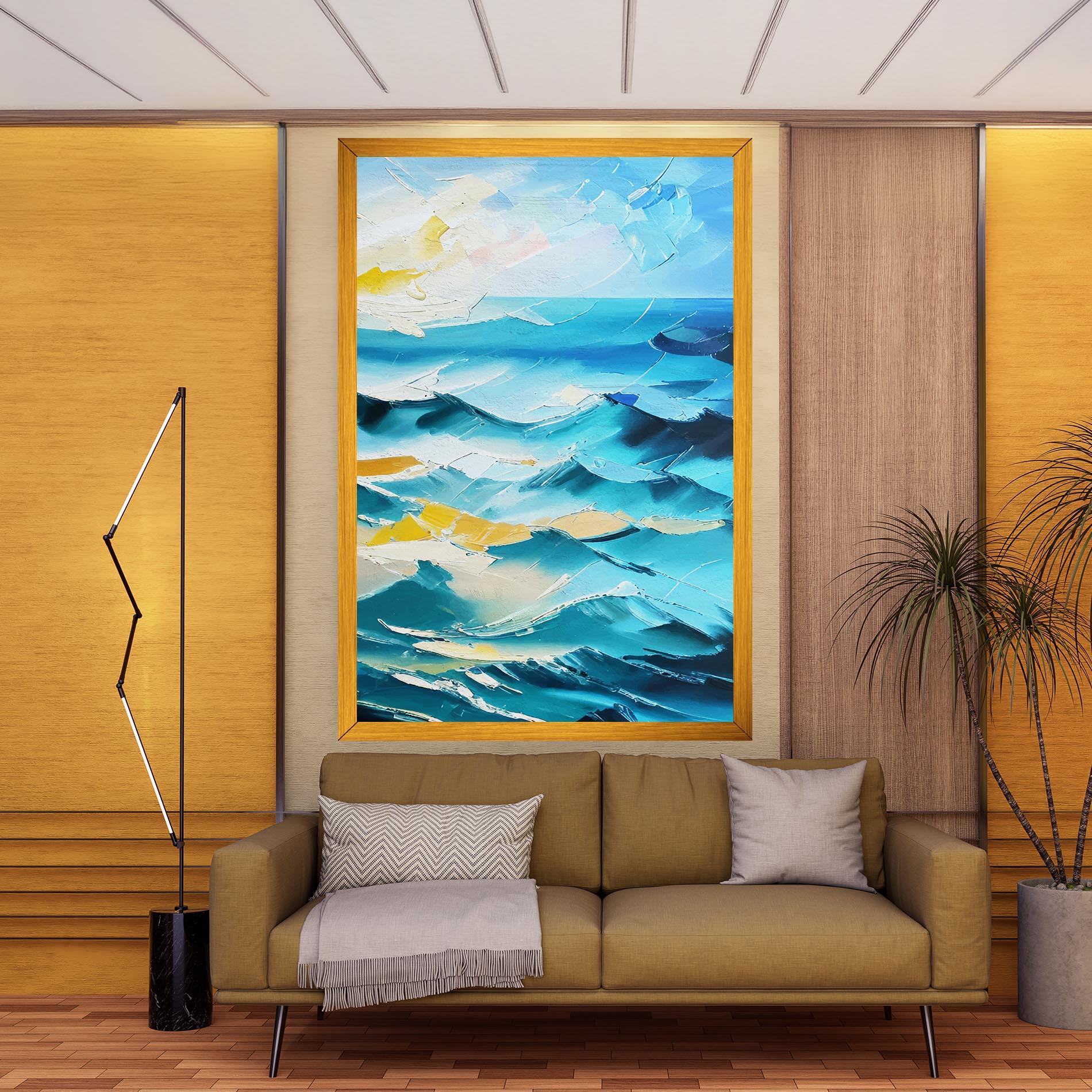 Tablou Canvas Blue Ocean Painting mockup 9