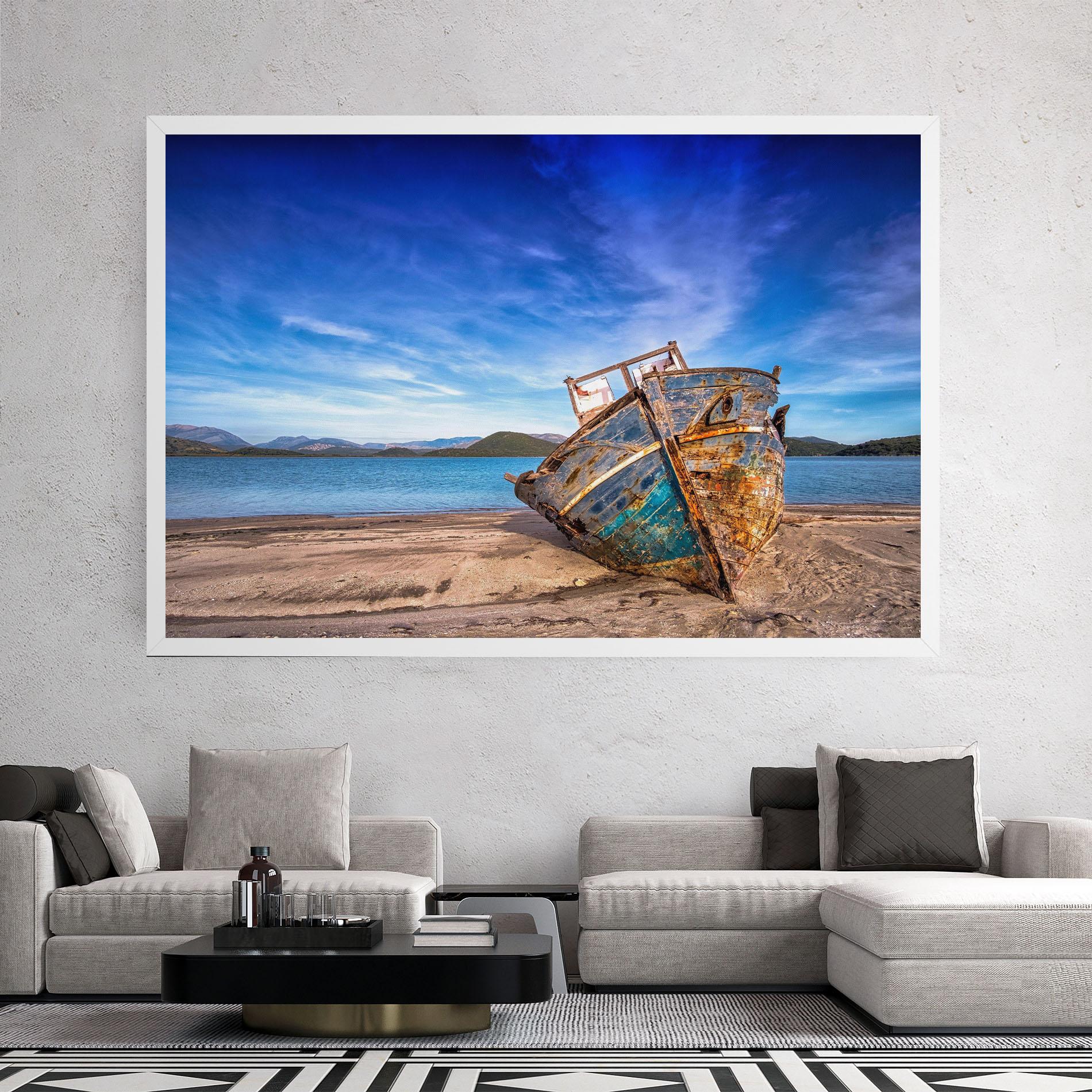 Tablou Canvas Boat Blue Sky mockup 2