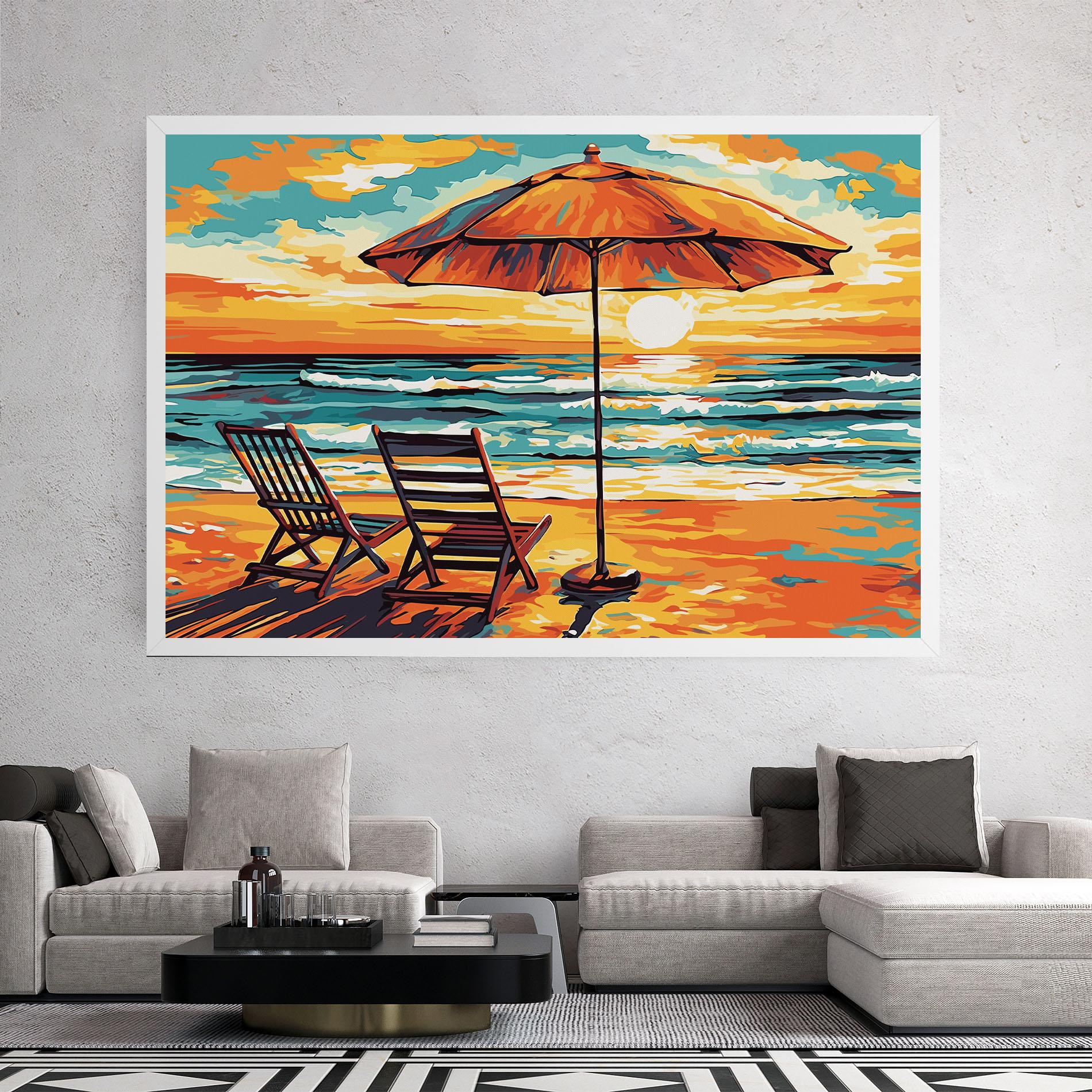 Tablou Canvas Chair Sunset View mockup 2