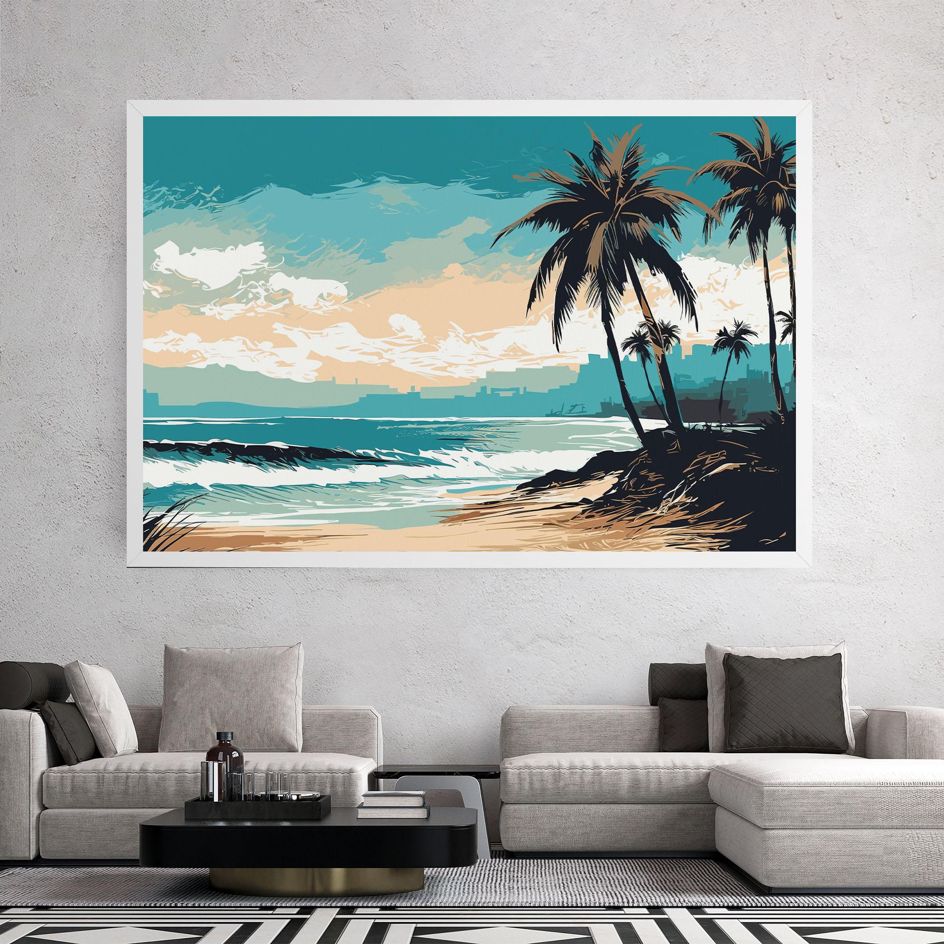 Tablou Canvas Cream Blue Beach mockup 2