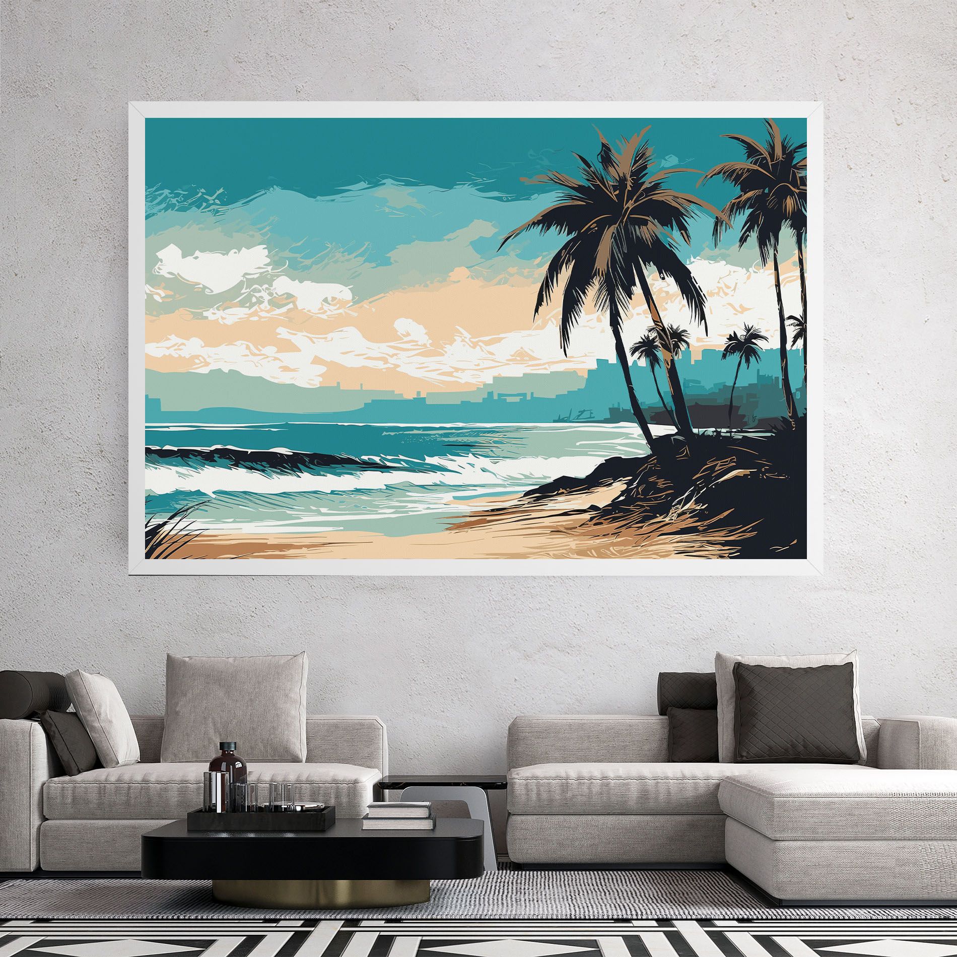 Cream Blue Beach mockup 2