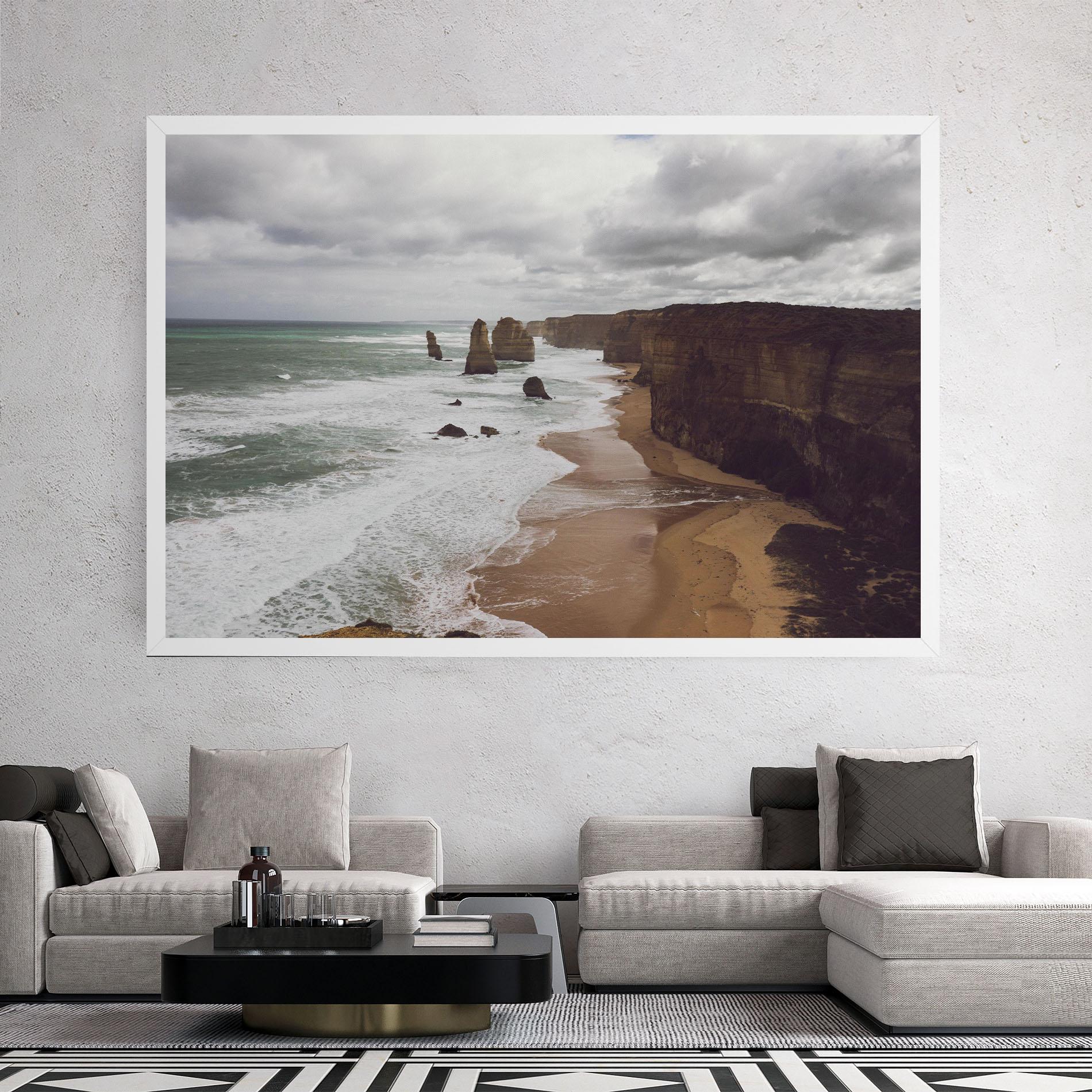 Tablou Canvas Grey Clouds Beach mockup 2