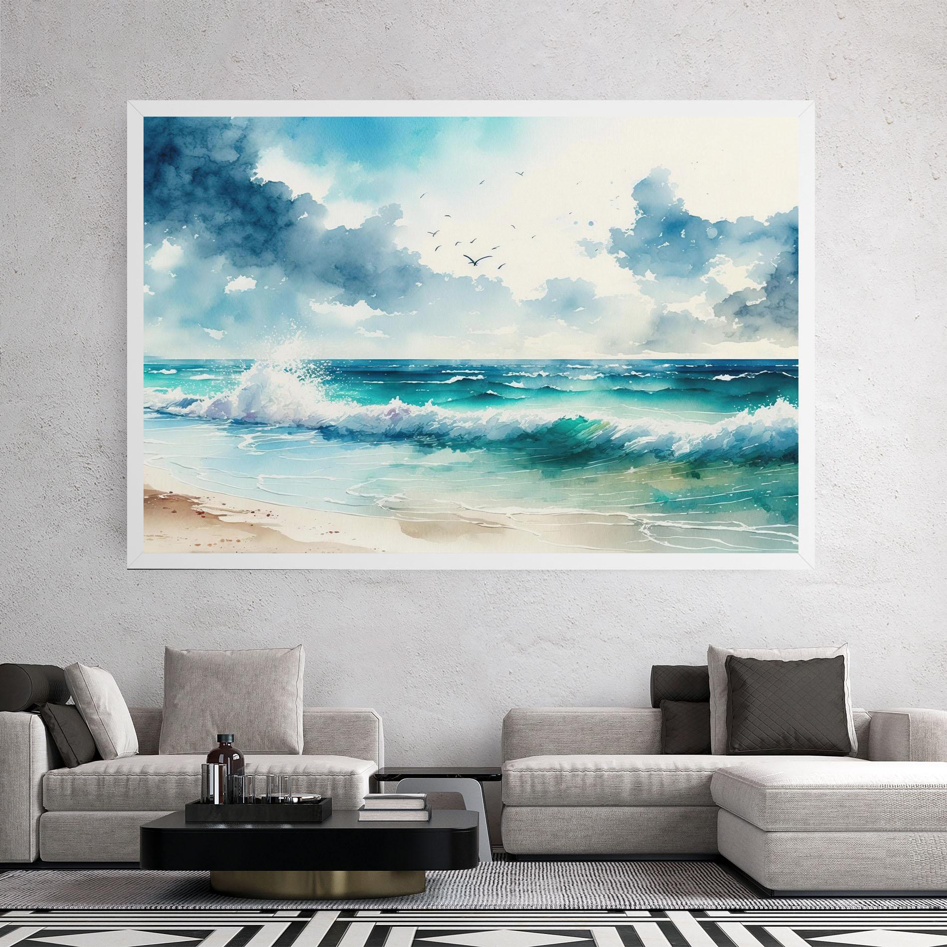 Tablou Canvas Watercolor Sea Beach mockup 2