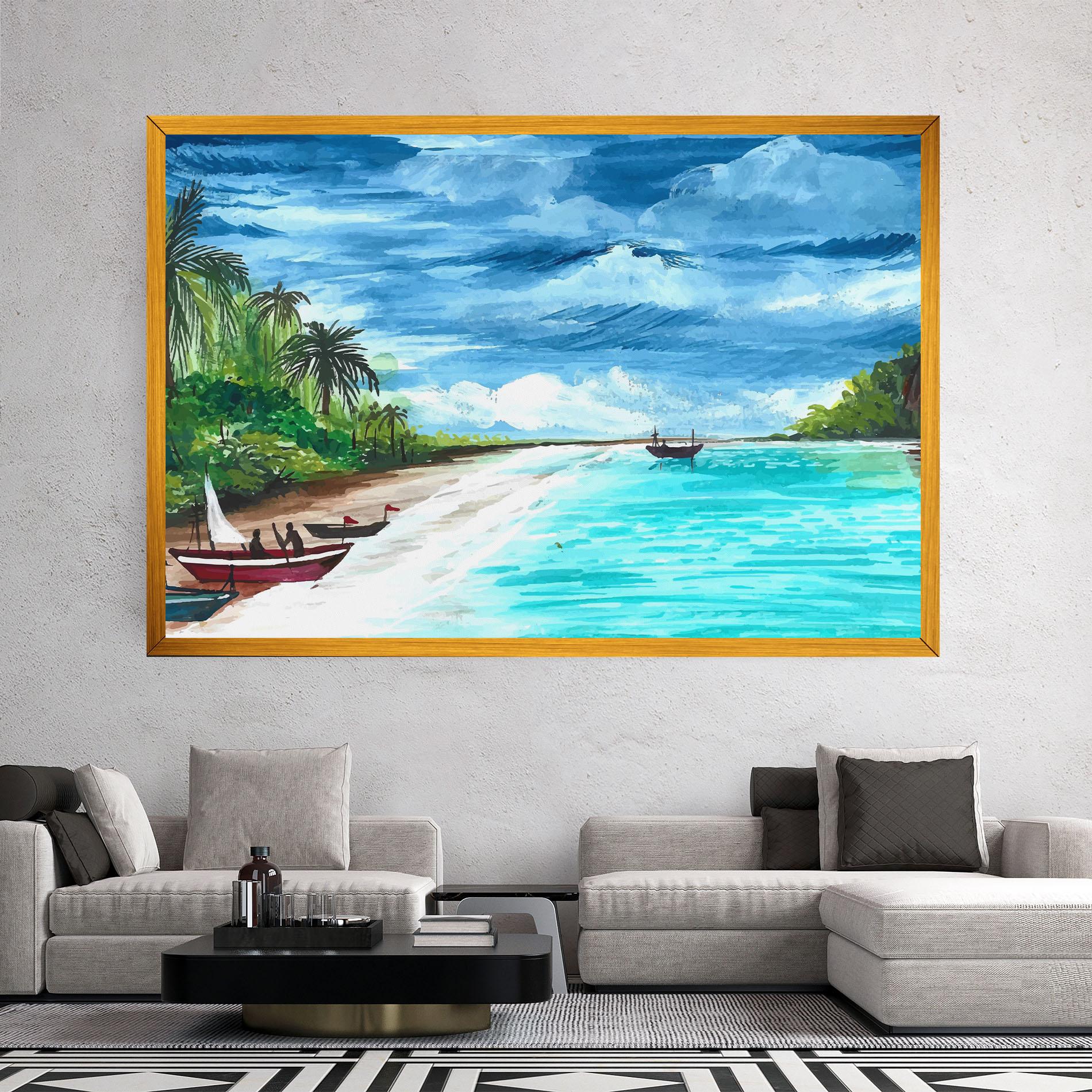 Tablou Canvas Beach Painting Art mockup 2