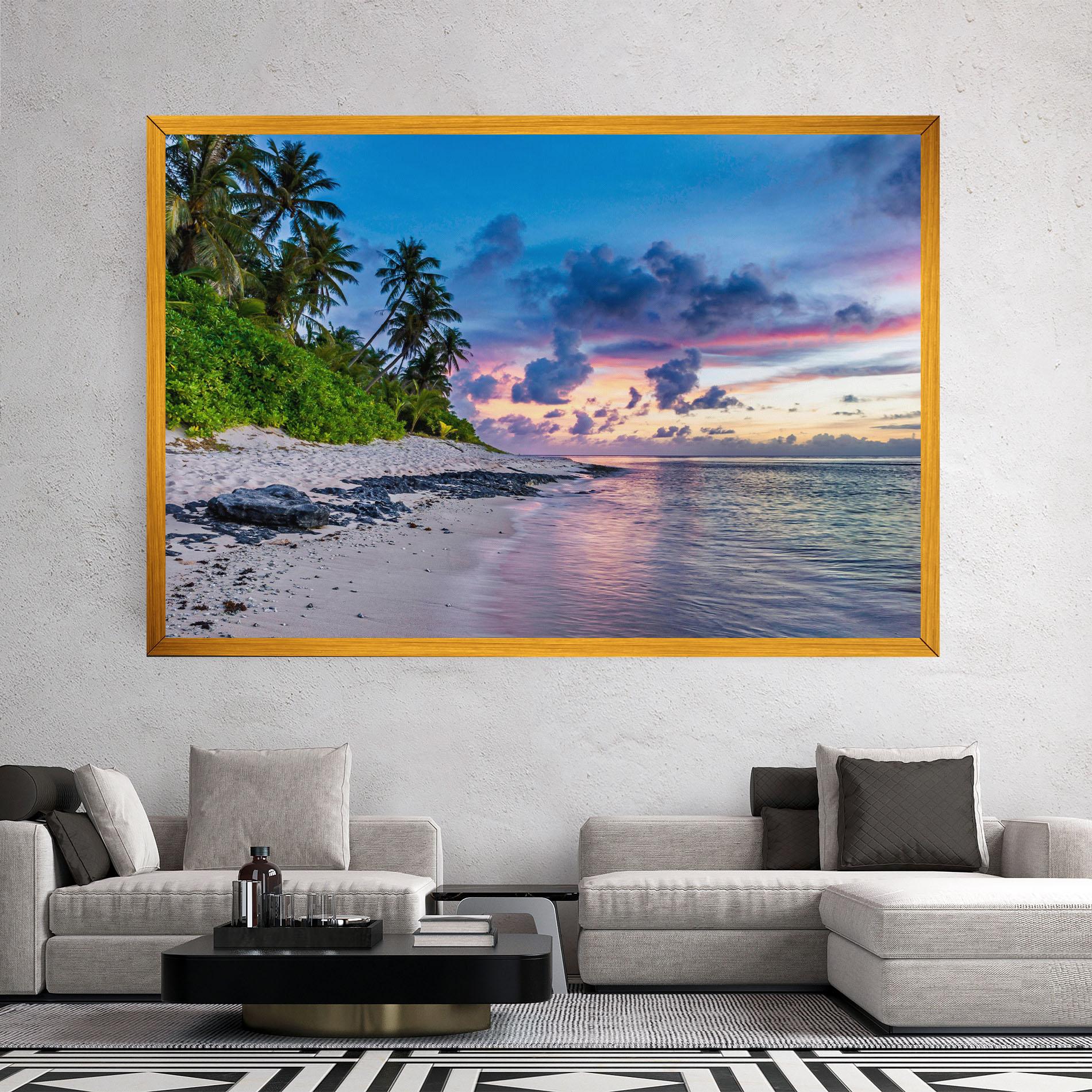 Tablou Canvas Purple Blue Beach mockup 2