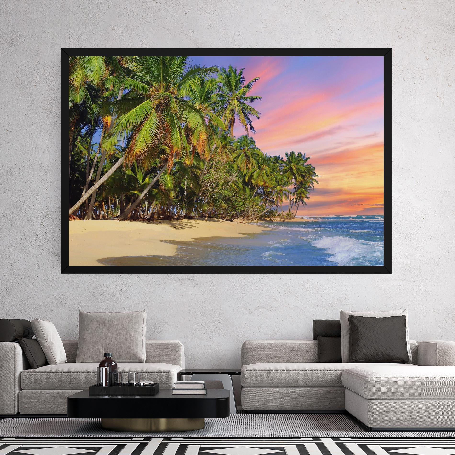 Tablou Canvas Coconut Tree Sunset mockup 2