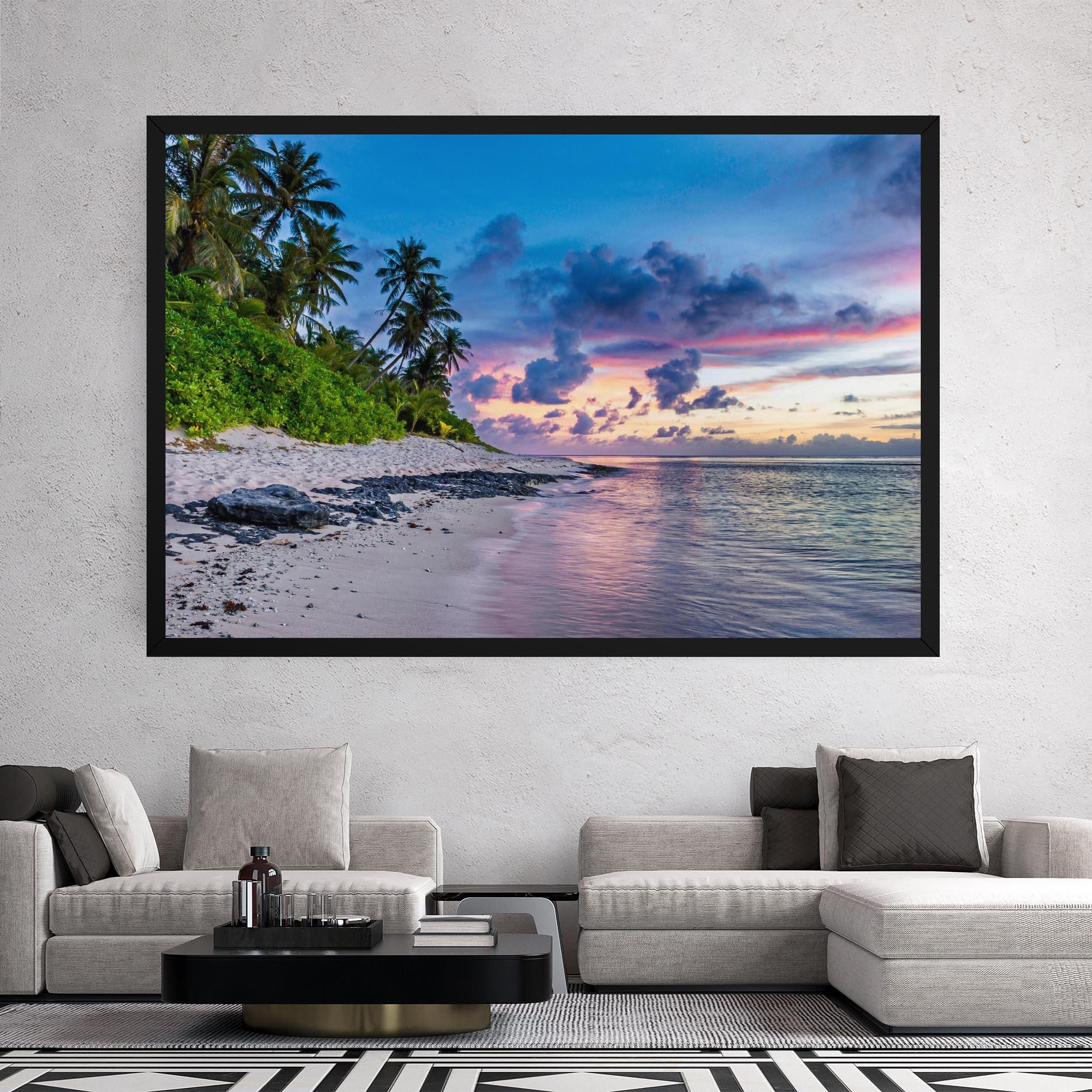 Tablou Canvas Purple Blue Beach mockup 2