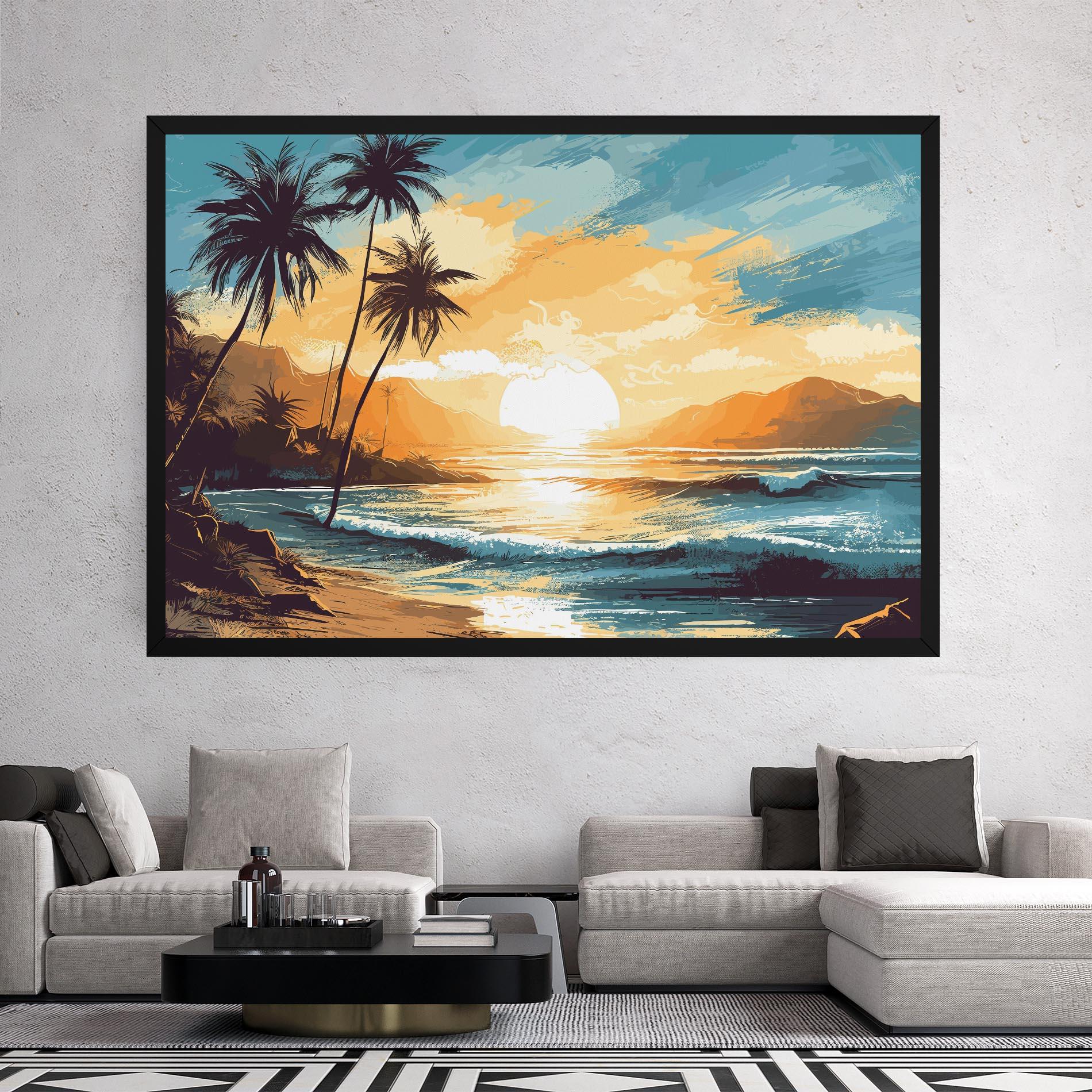 Tablou Canvas Sunrise Beach View mockup 2