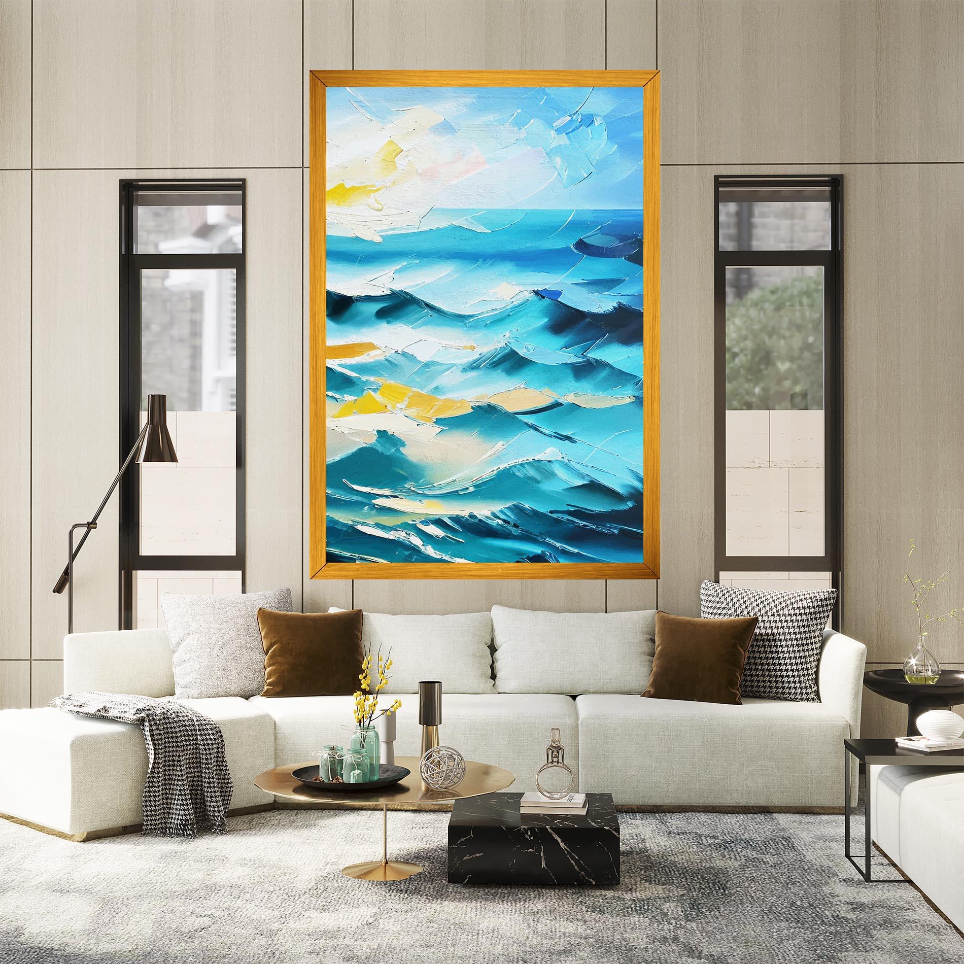Tablou Canvas Blue Ocean Painting mockup 2