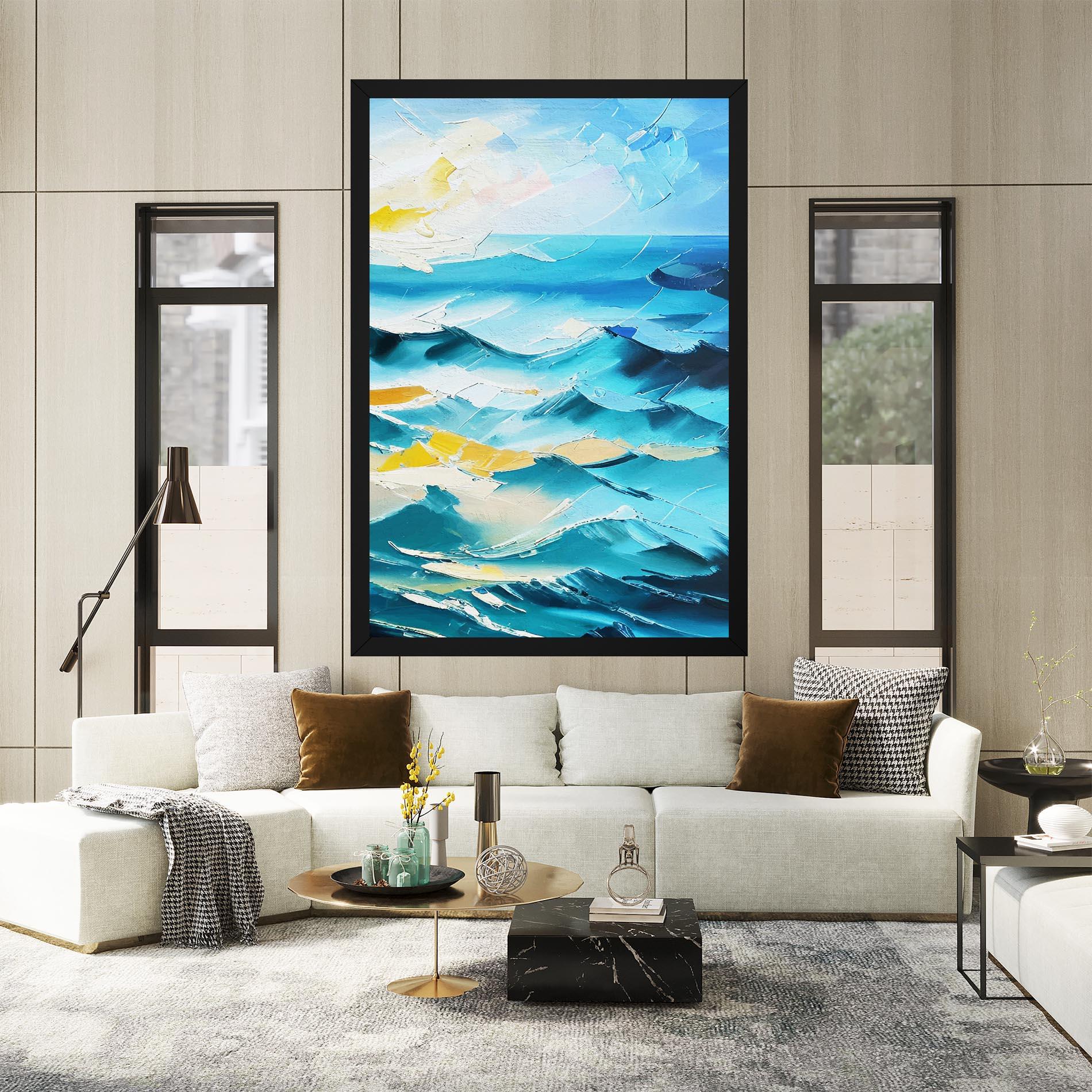 Tablou Canvas Blue Ocean Painting mockup 2