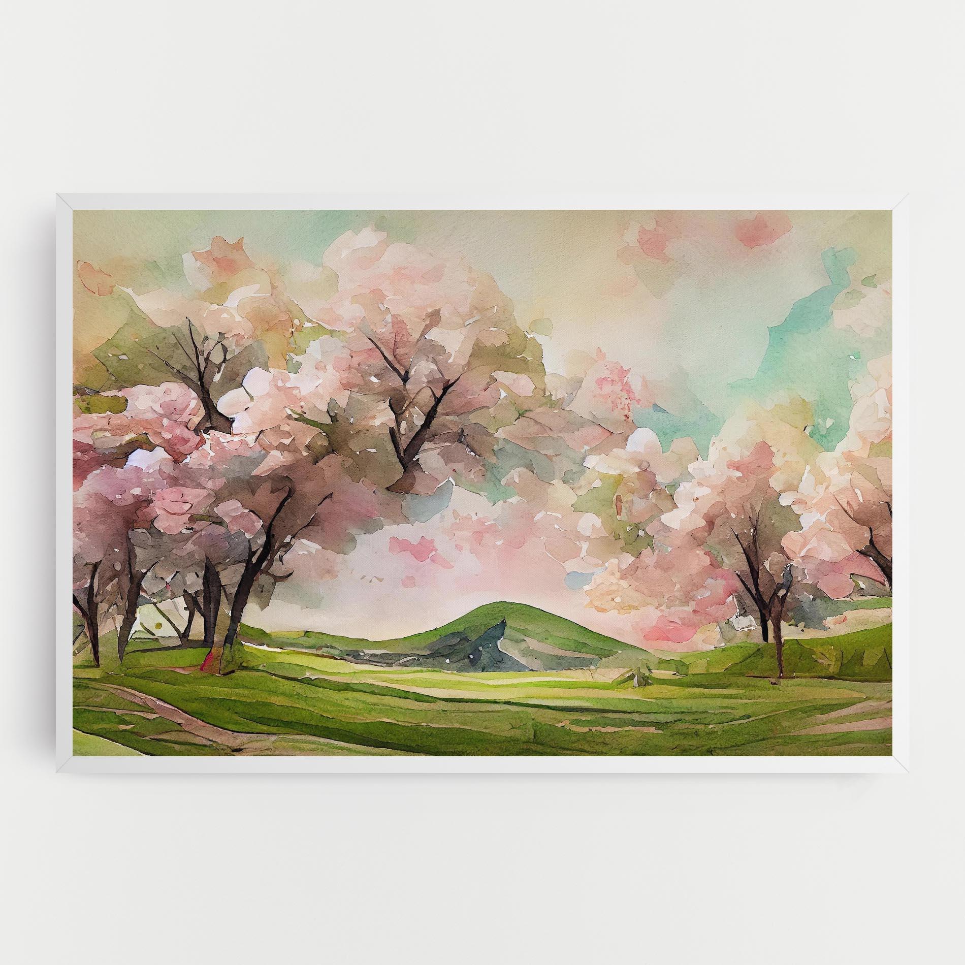 Tablou Canvas Spring Pink Trees mockup 0