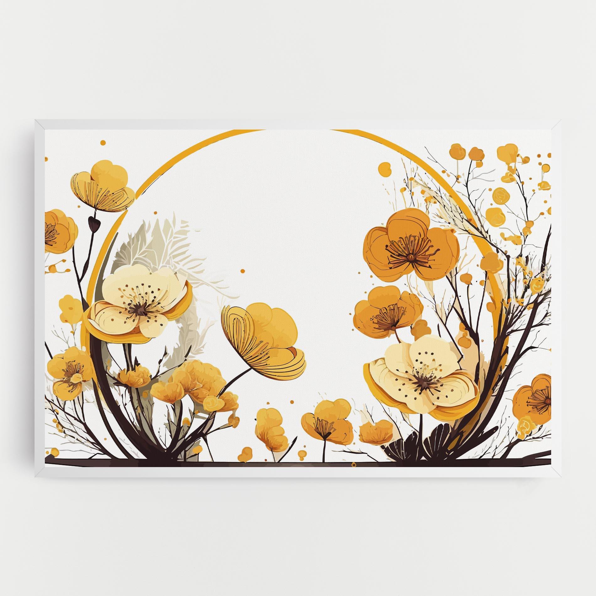 Tablou Canvas Yellow Circle Flowers mockup 0