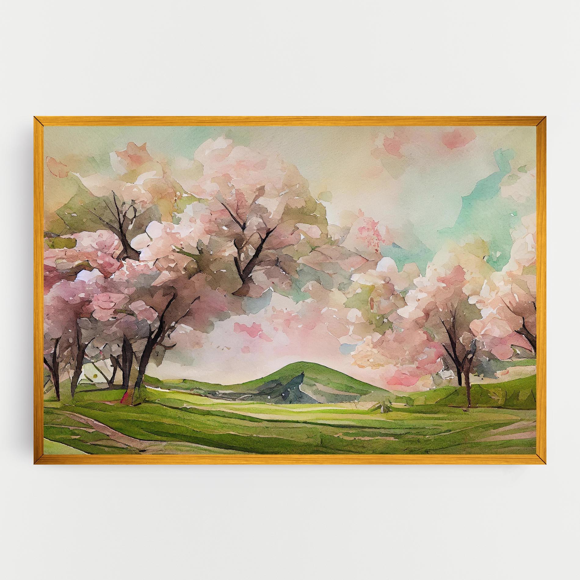 Tablou Canvas Spring Pink Trees mockup 0