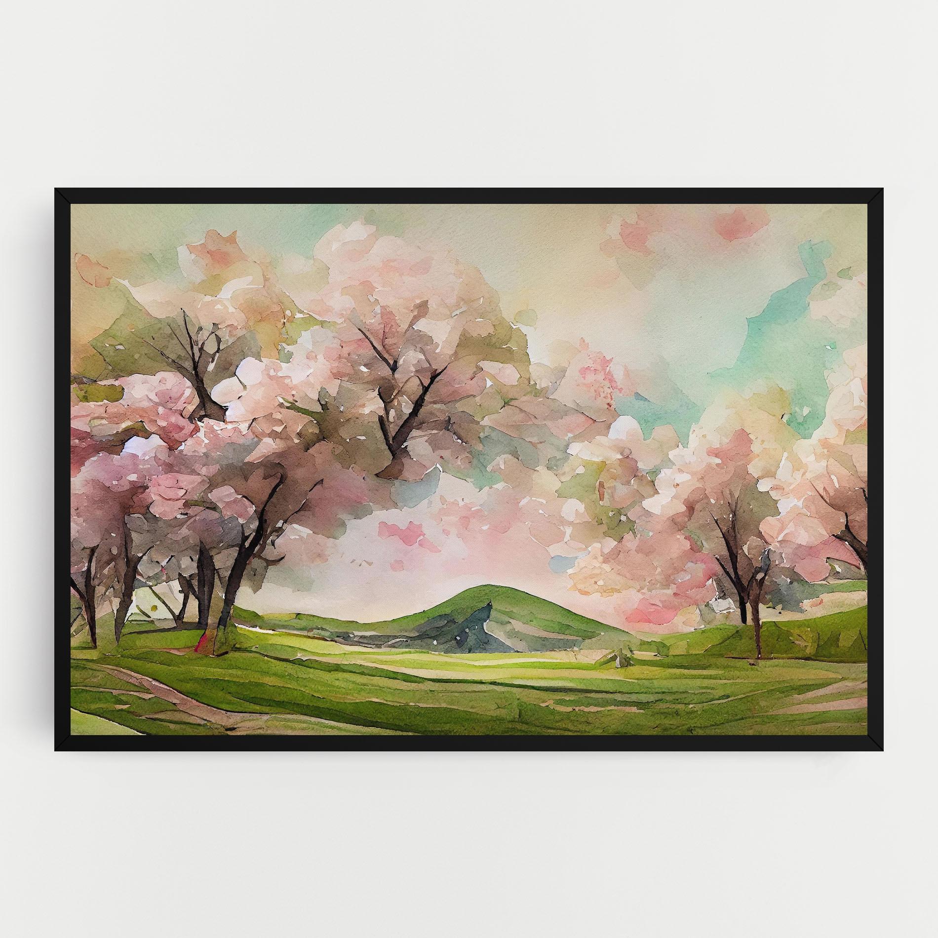 Tablou Canvas Spring Pink Trees mockup 0
