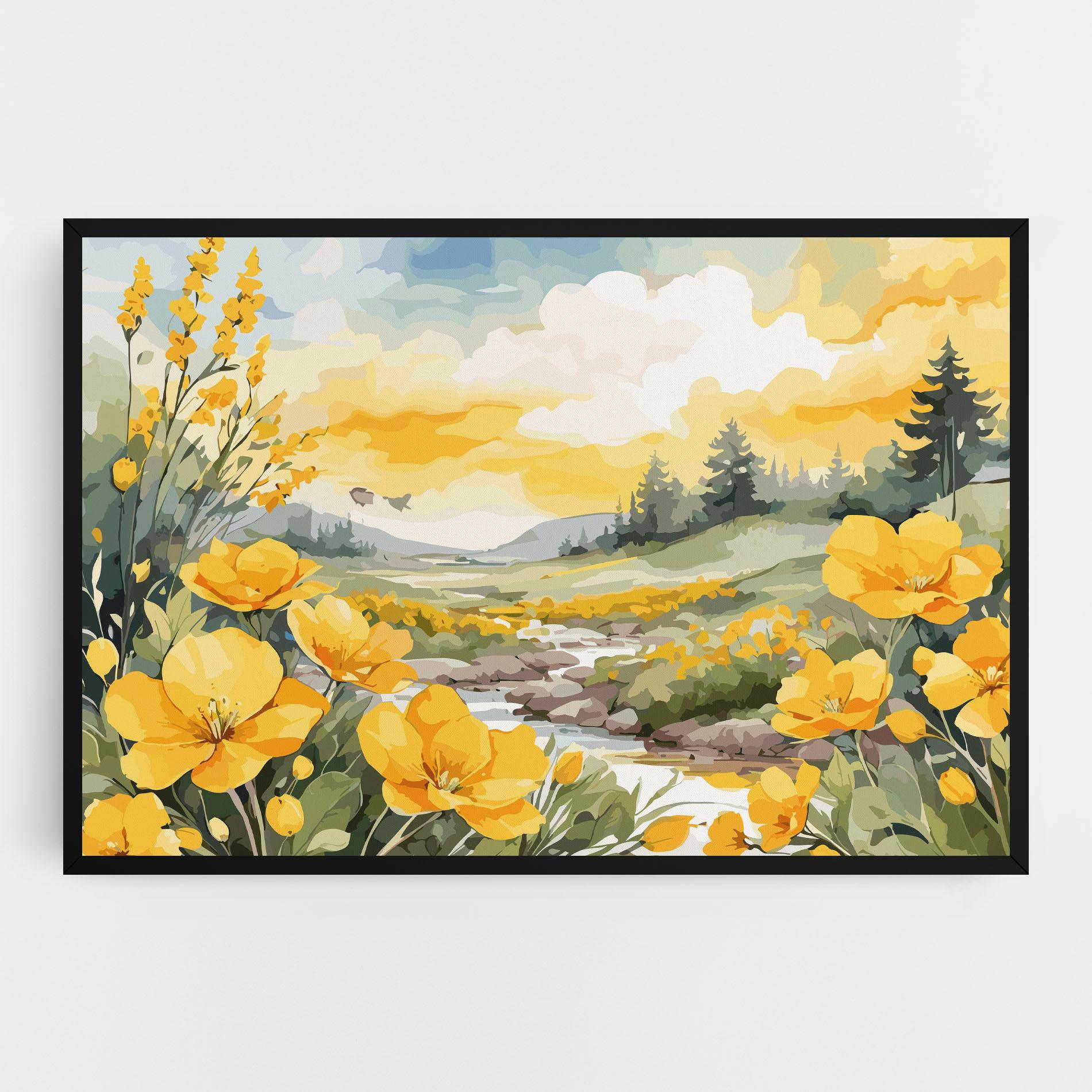 Tablou Canvas Yellow Spring Flower mockup 0