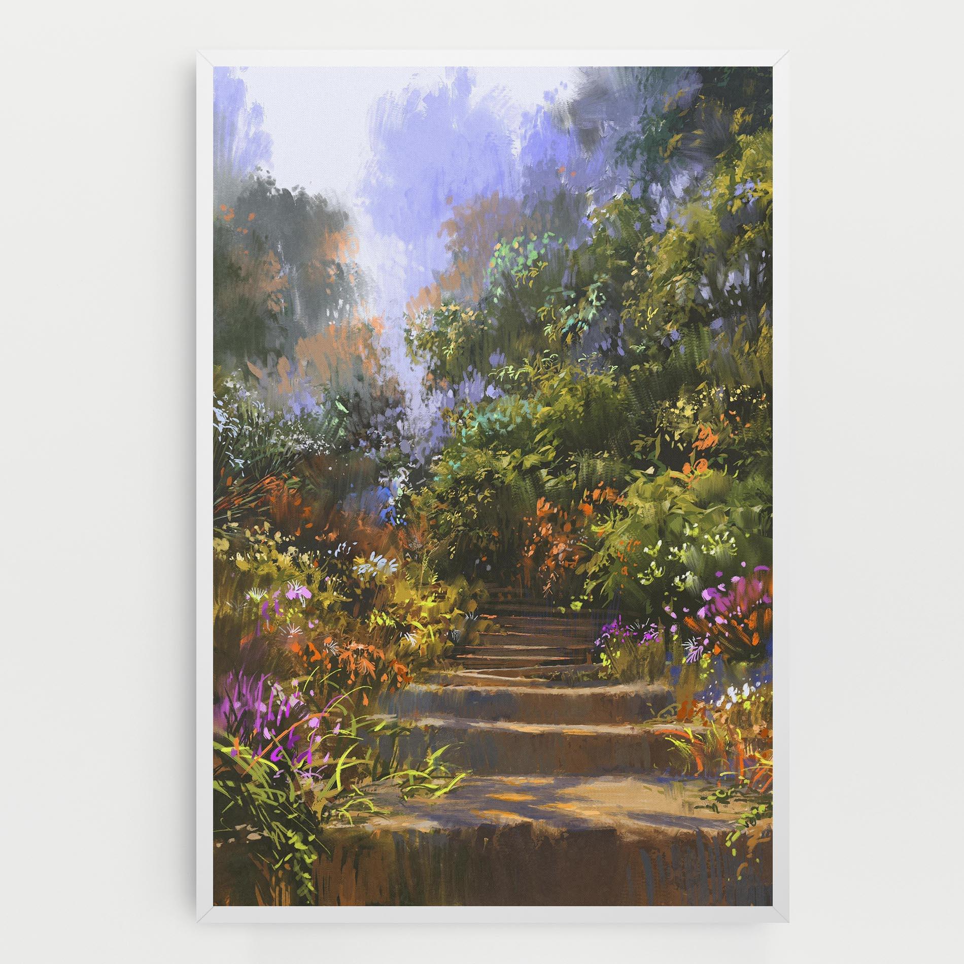 Tablou Canvas Spring Staircase Painting mockup 0