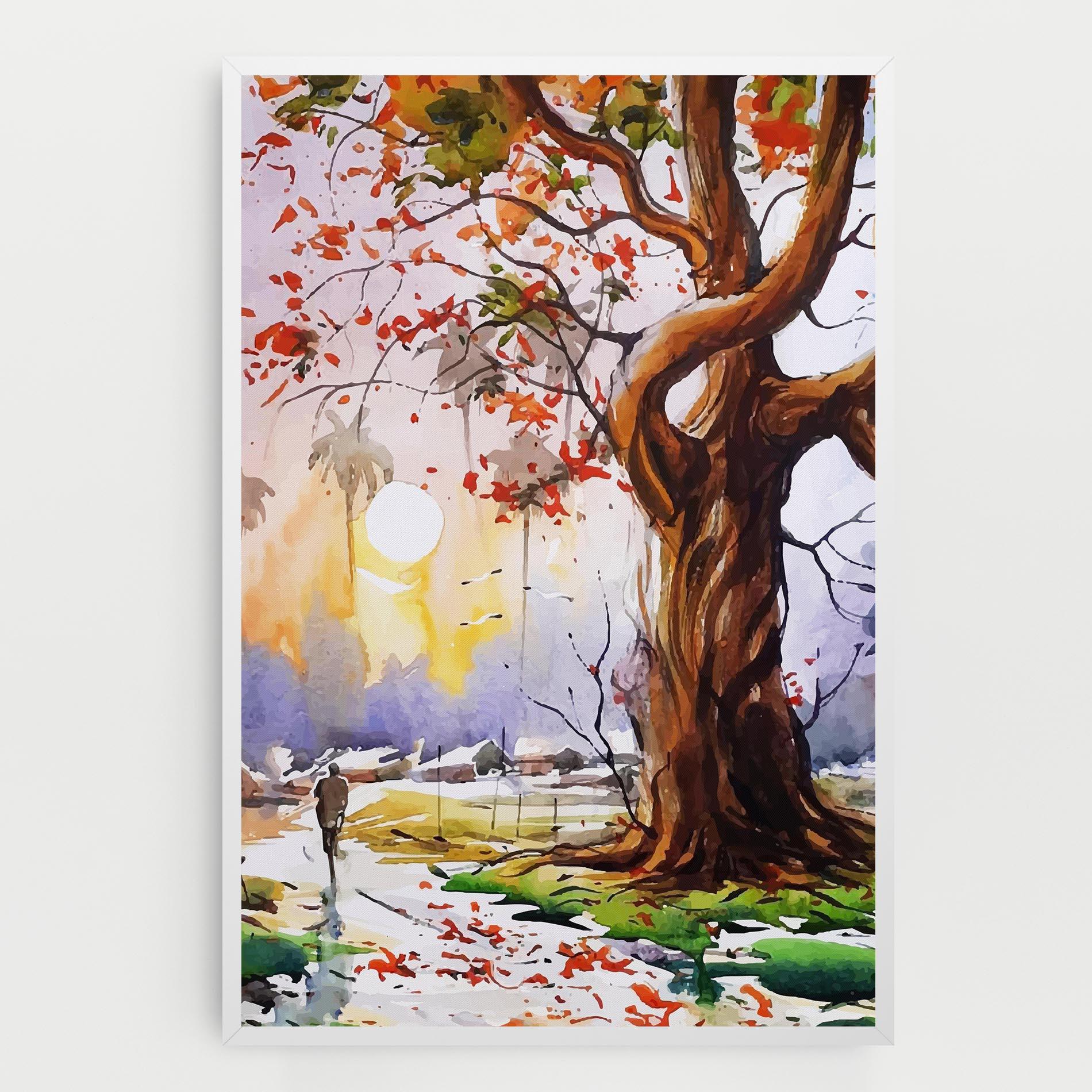 Tablou Canvas Watercolor Spring Tree mockup 0
