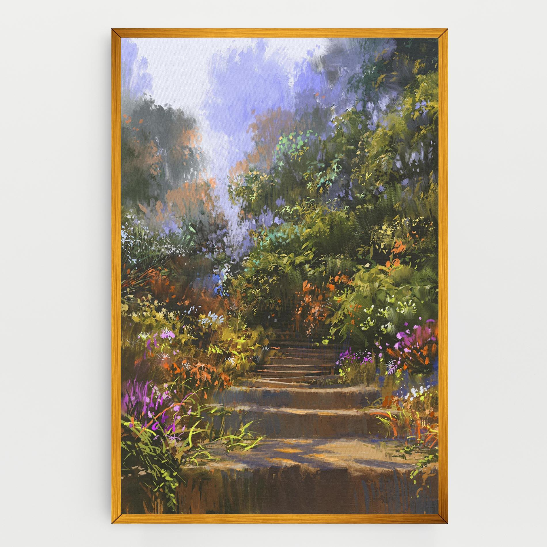 Tablou Canvas Spring Staircase Painting mockup 0