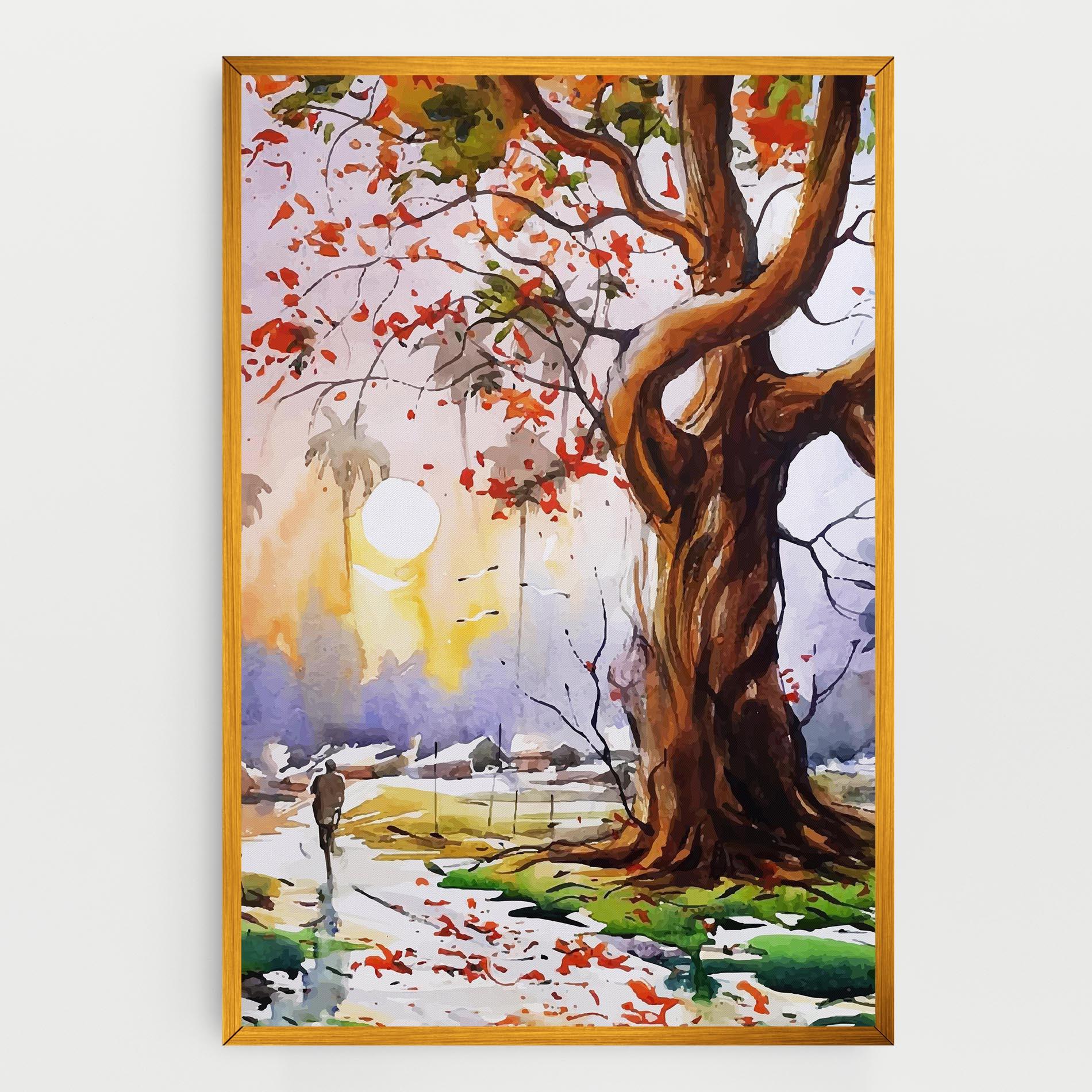 Tablou Canvas Watercolor Spring Tree mockup 0