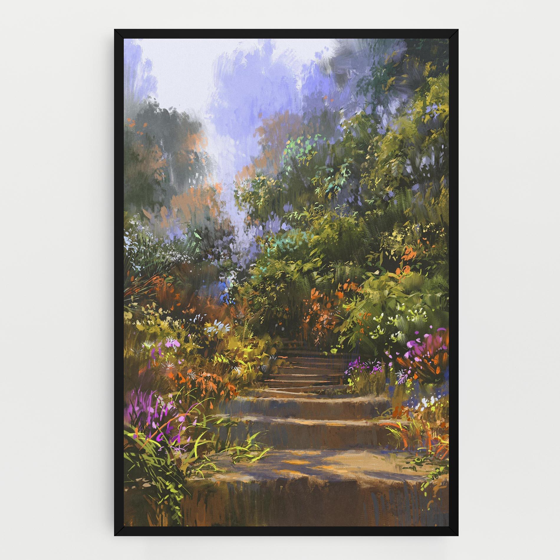 Tablou Canvas Spring Staircase Painting mockup 0