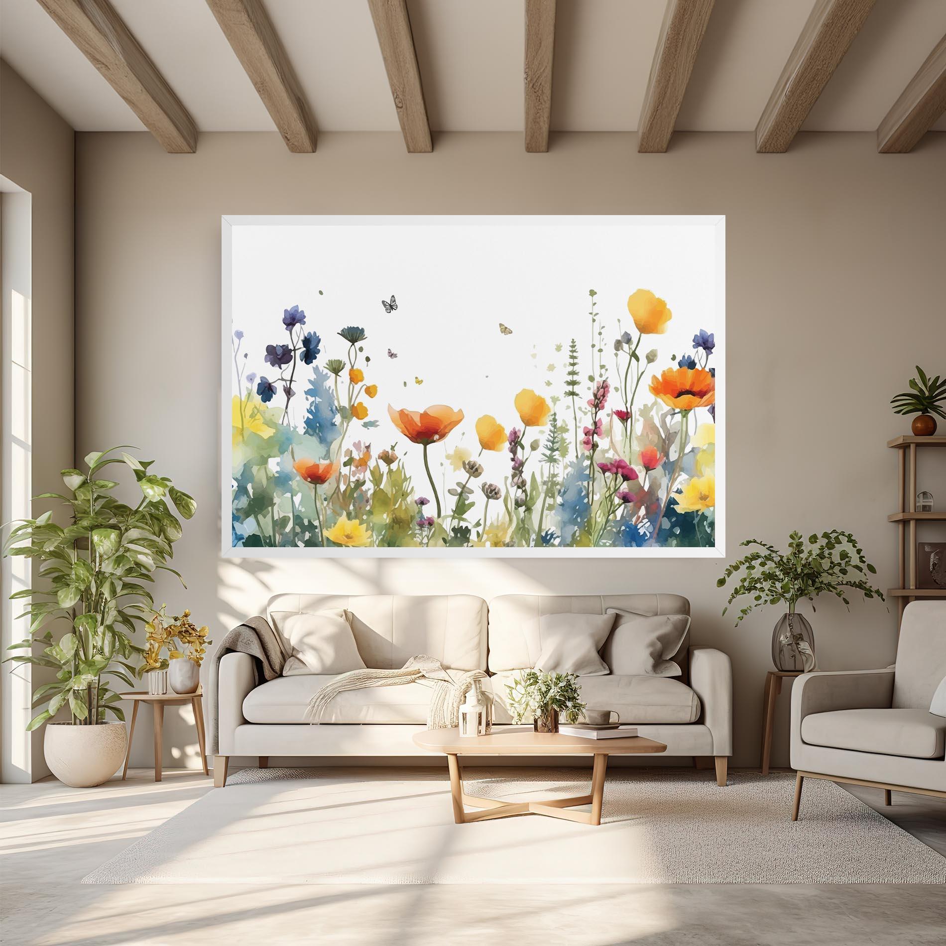 Tablou Canvas Watercolor Spring Flowers mockup 6