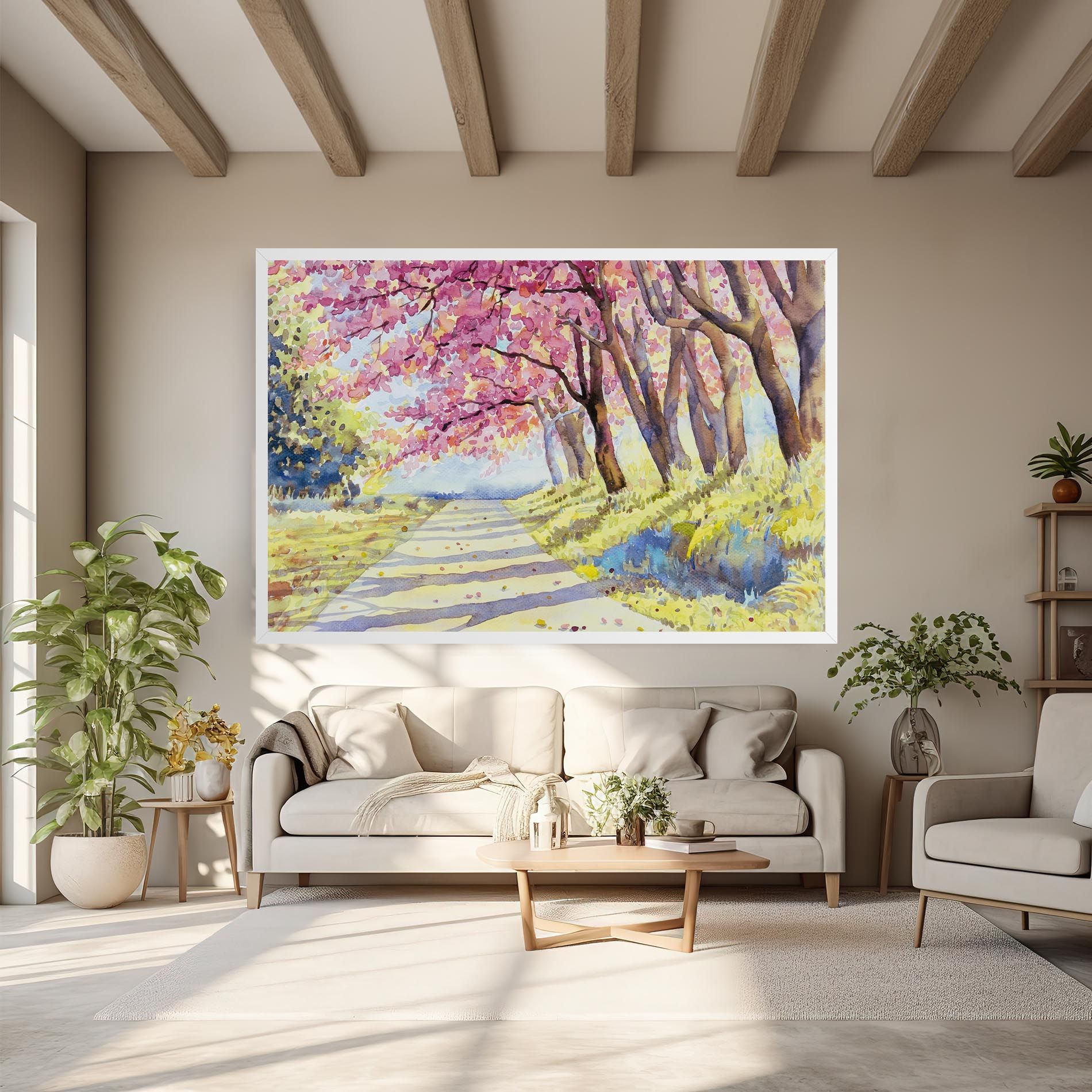 Watercolor Spring Landscape mockup 6