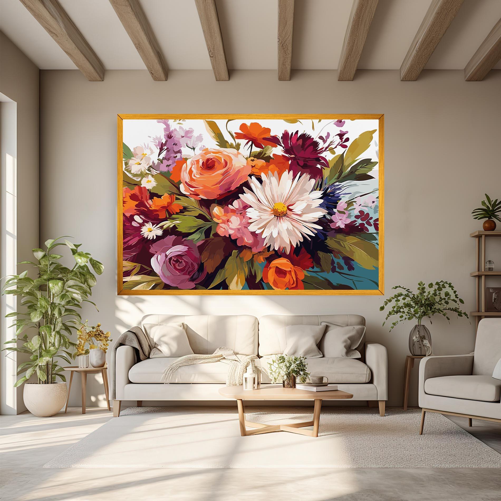 Tablou Canvas Cream Orange Spring mockup 6