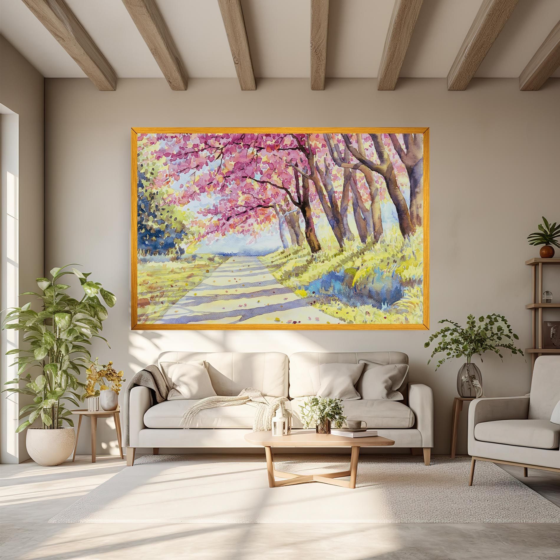 Watercolor Spring Landscape mockup 6