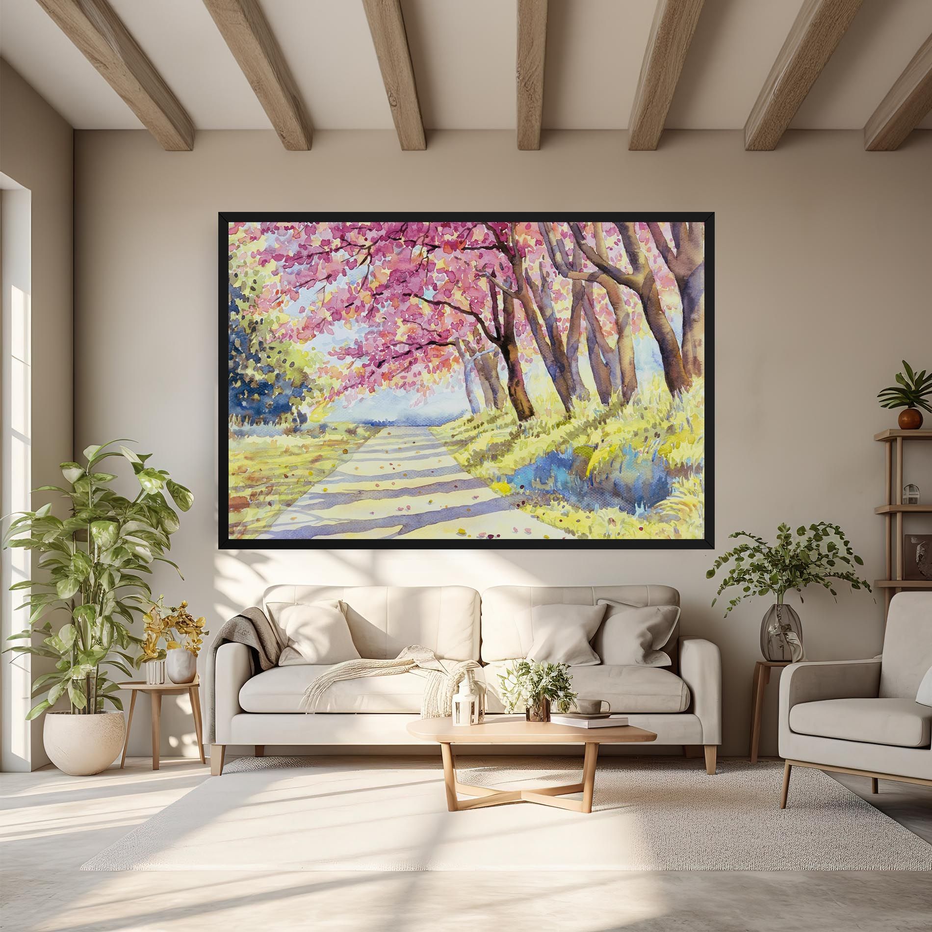 Watercolor Spring Landscape mockup 6