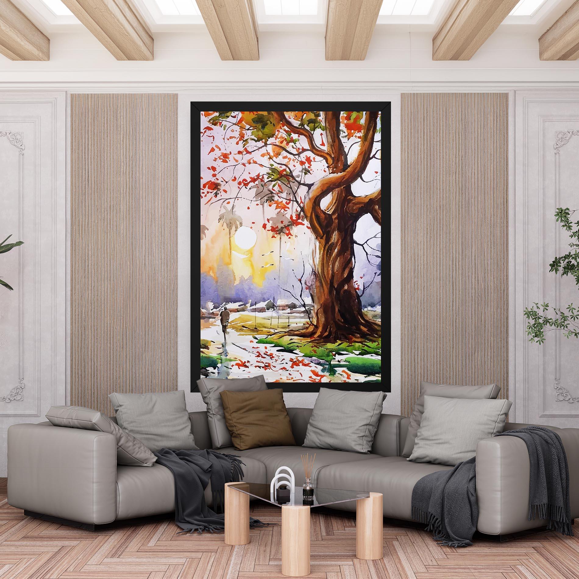 Tablou Canvas Watercolor Spring Tree mockup 6