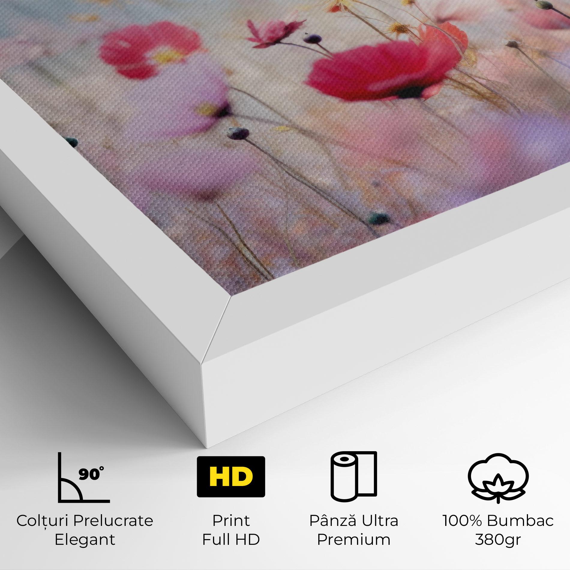 Tablou Canvas Dreamy Sprig Pink Flower mockup 4