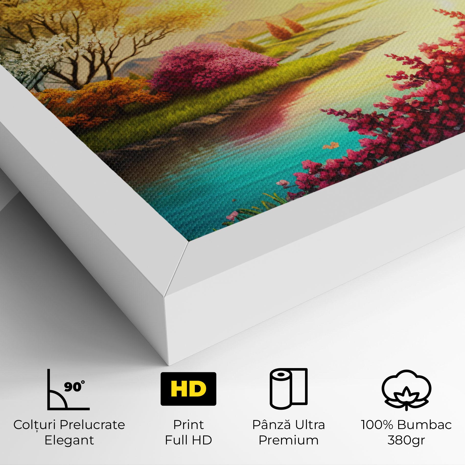 Tablou Canvas Pink Yellow Trees mockup 4