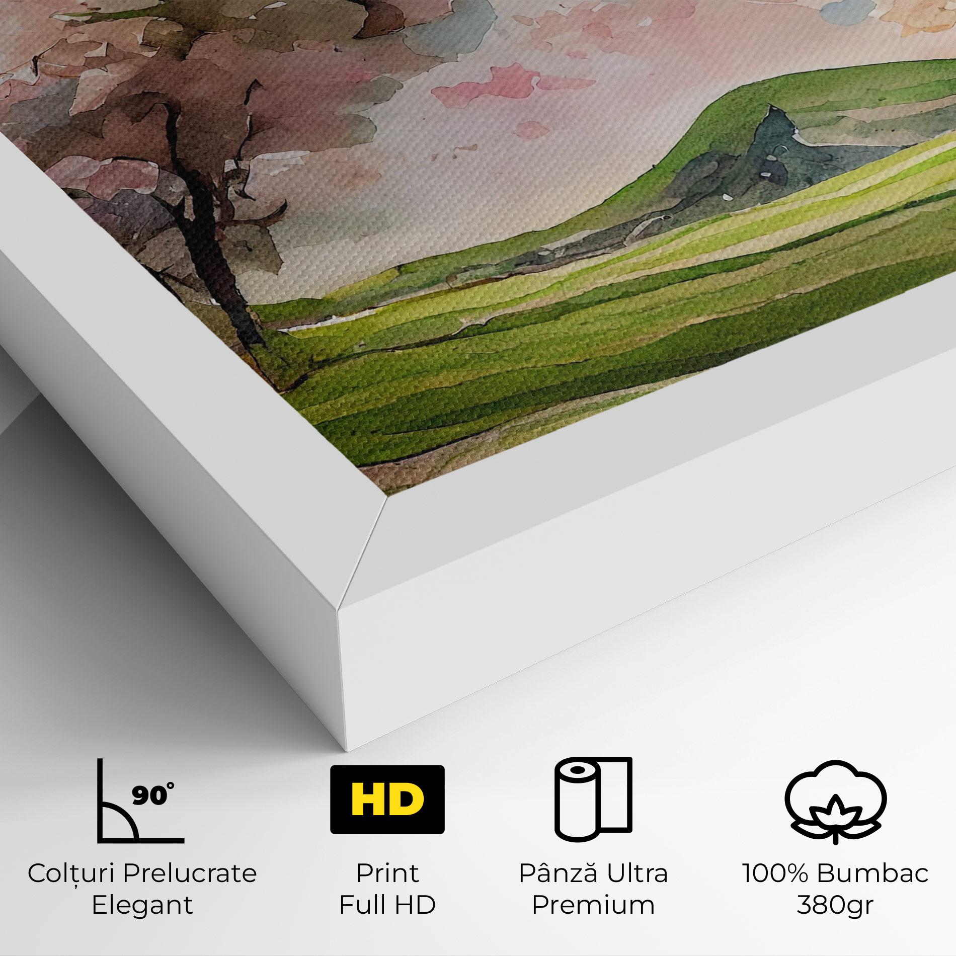 Tablou Canvas Spring Pink Trees mockup 4