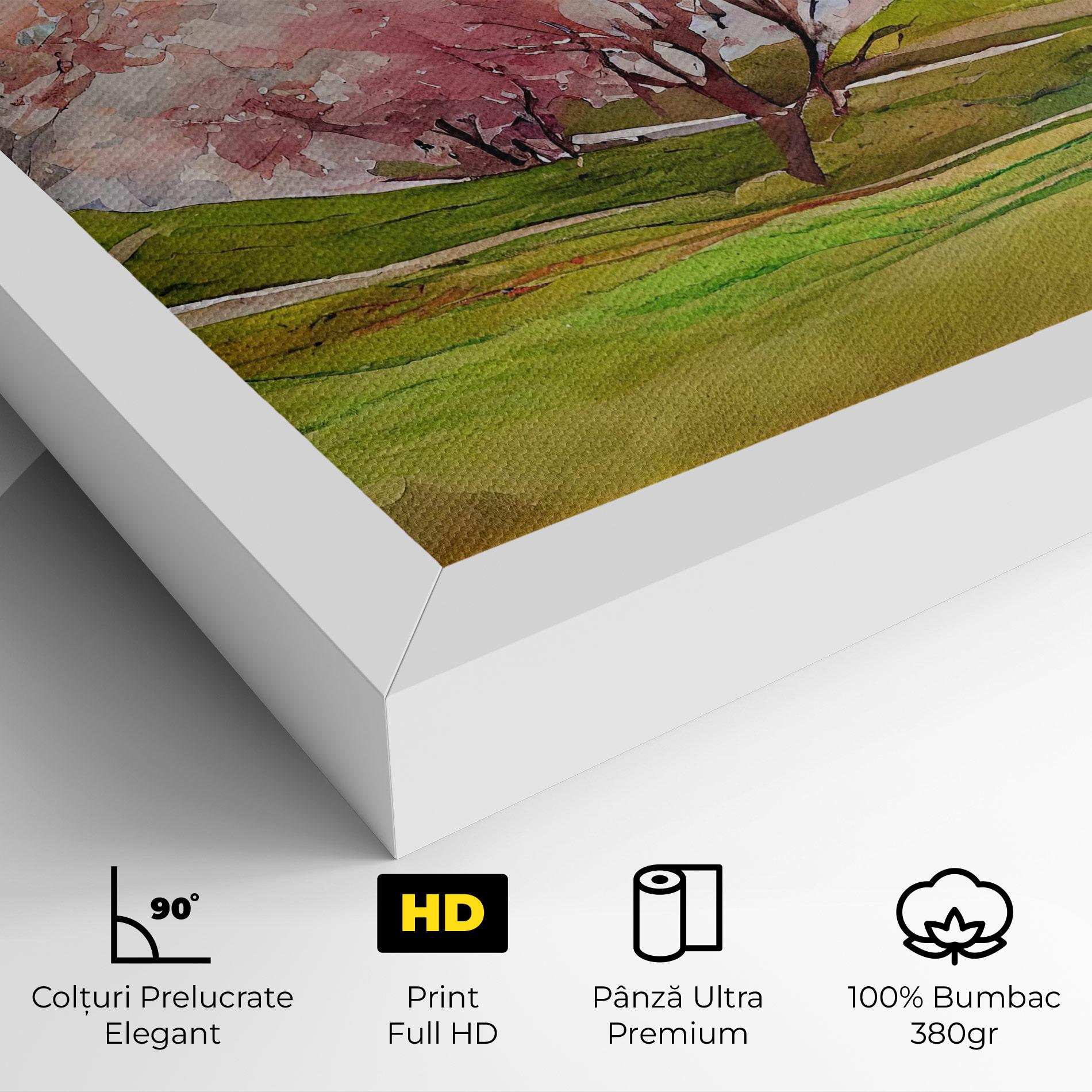 Tablou Canvas Spring Trees Painting mockup 4