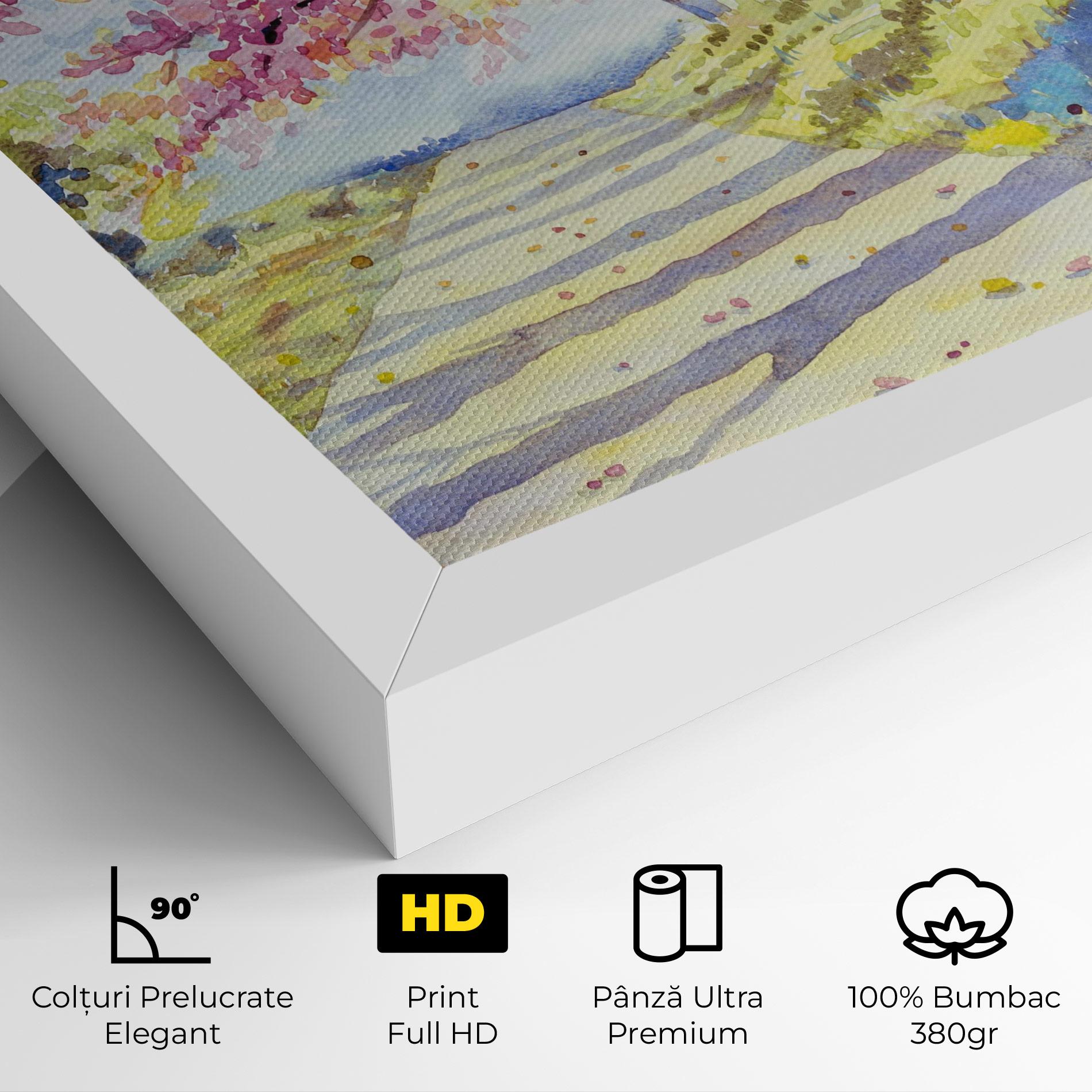 Tablou Canvas Watercolor Spring Landscape mockup 4