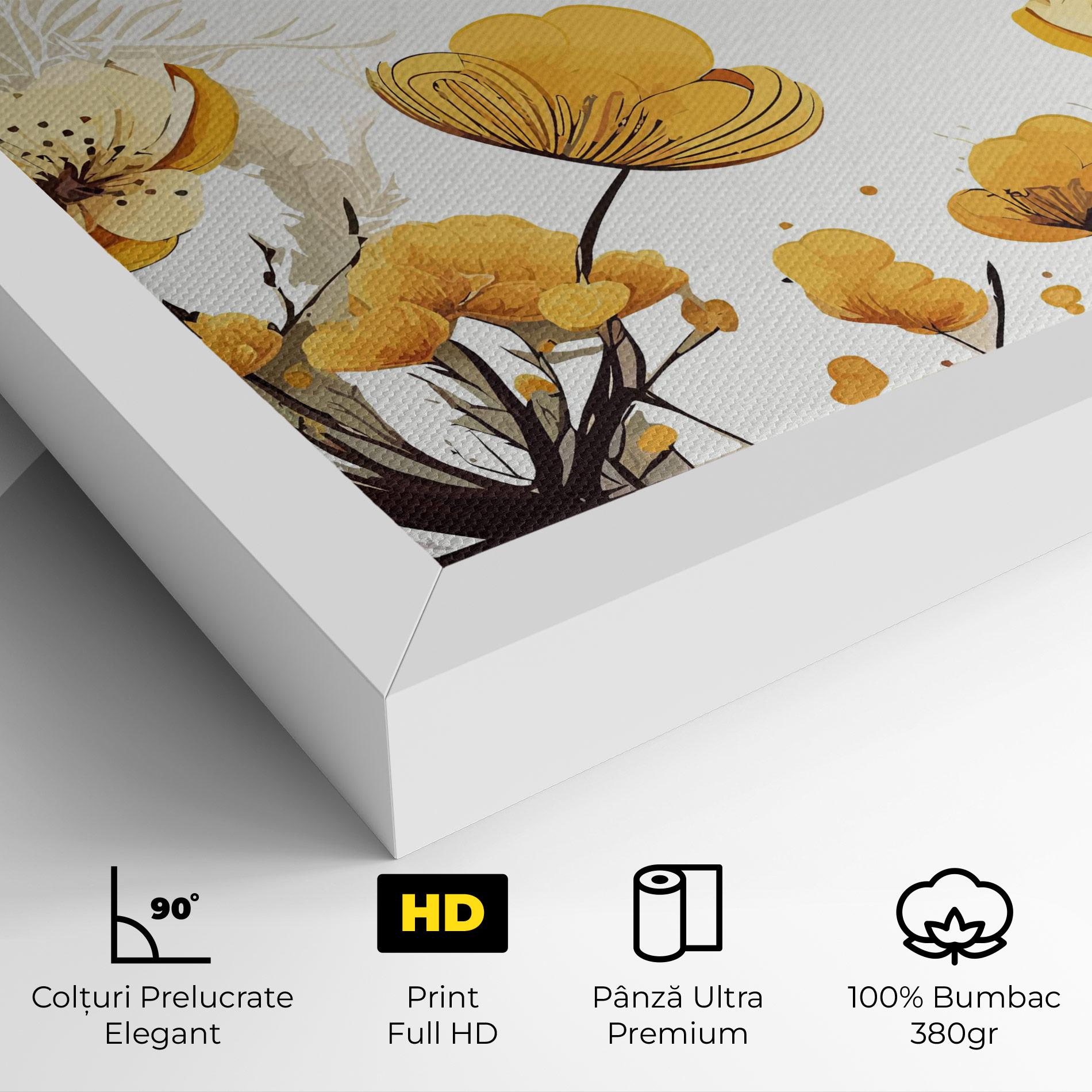 Tablou Canvas Yellow Circle Flowers mockup 4