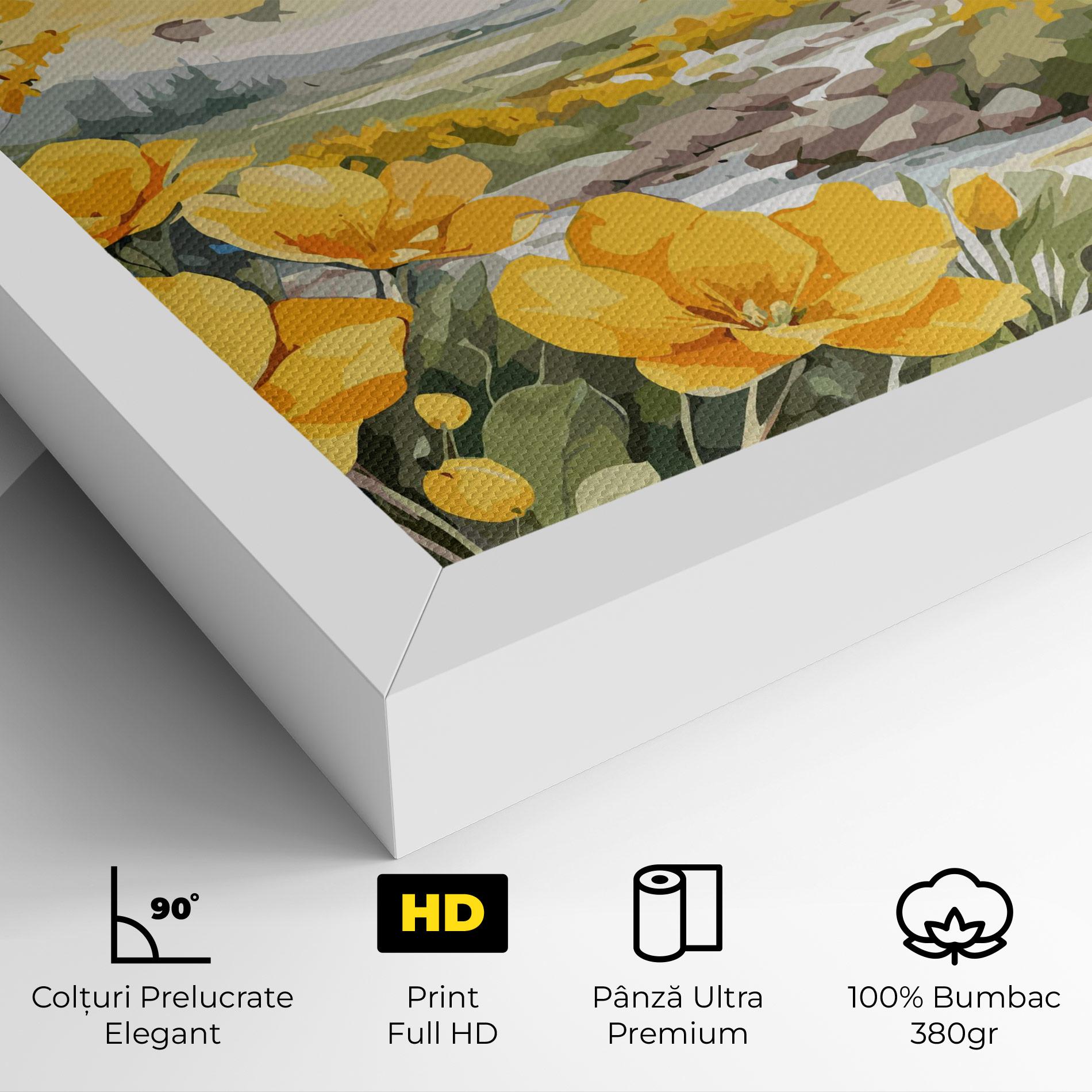 Tablou Canvas Yellow Spring Flower mockup 4