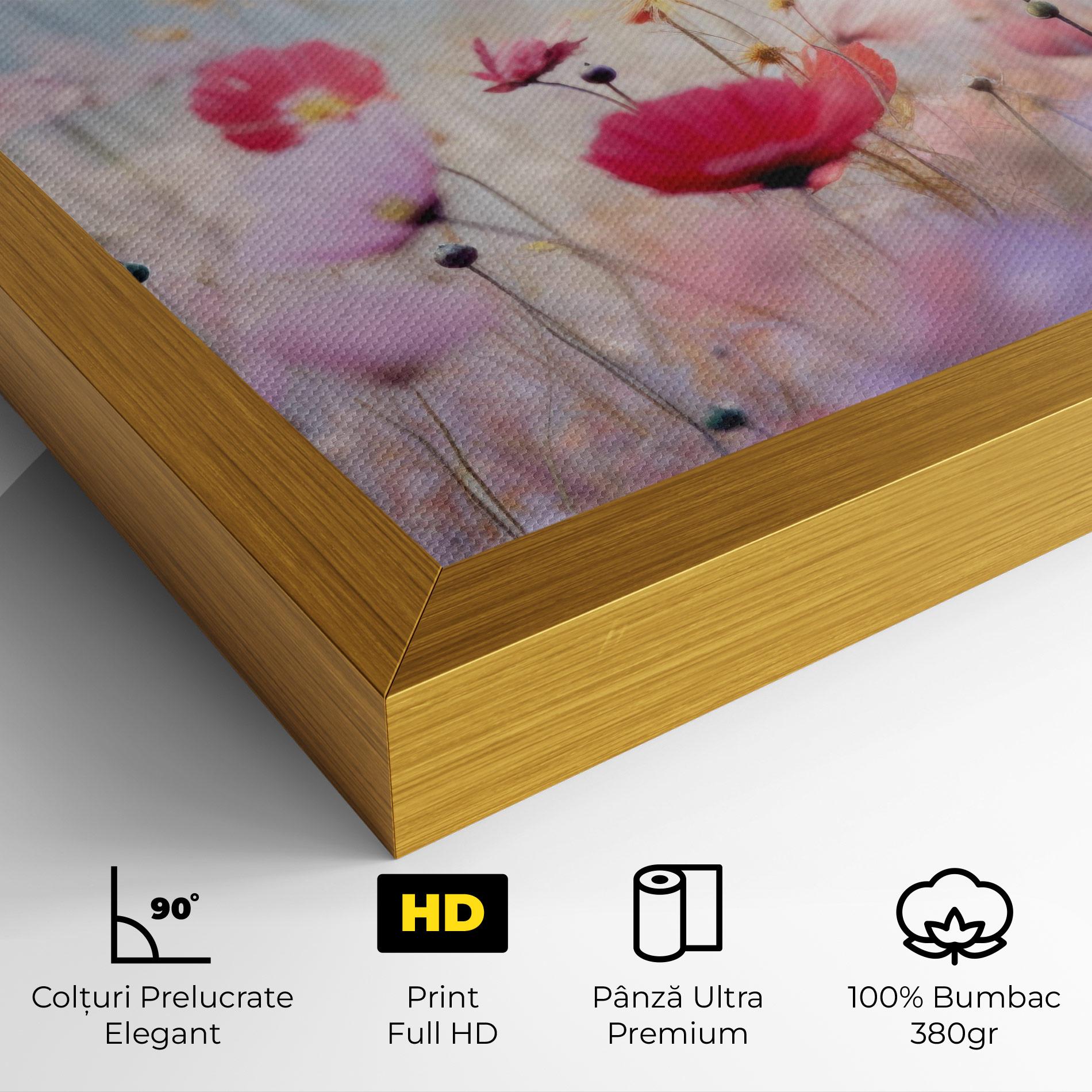 Tablou Canvas Dreamy Sprig Pink Flower mockup 4